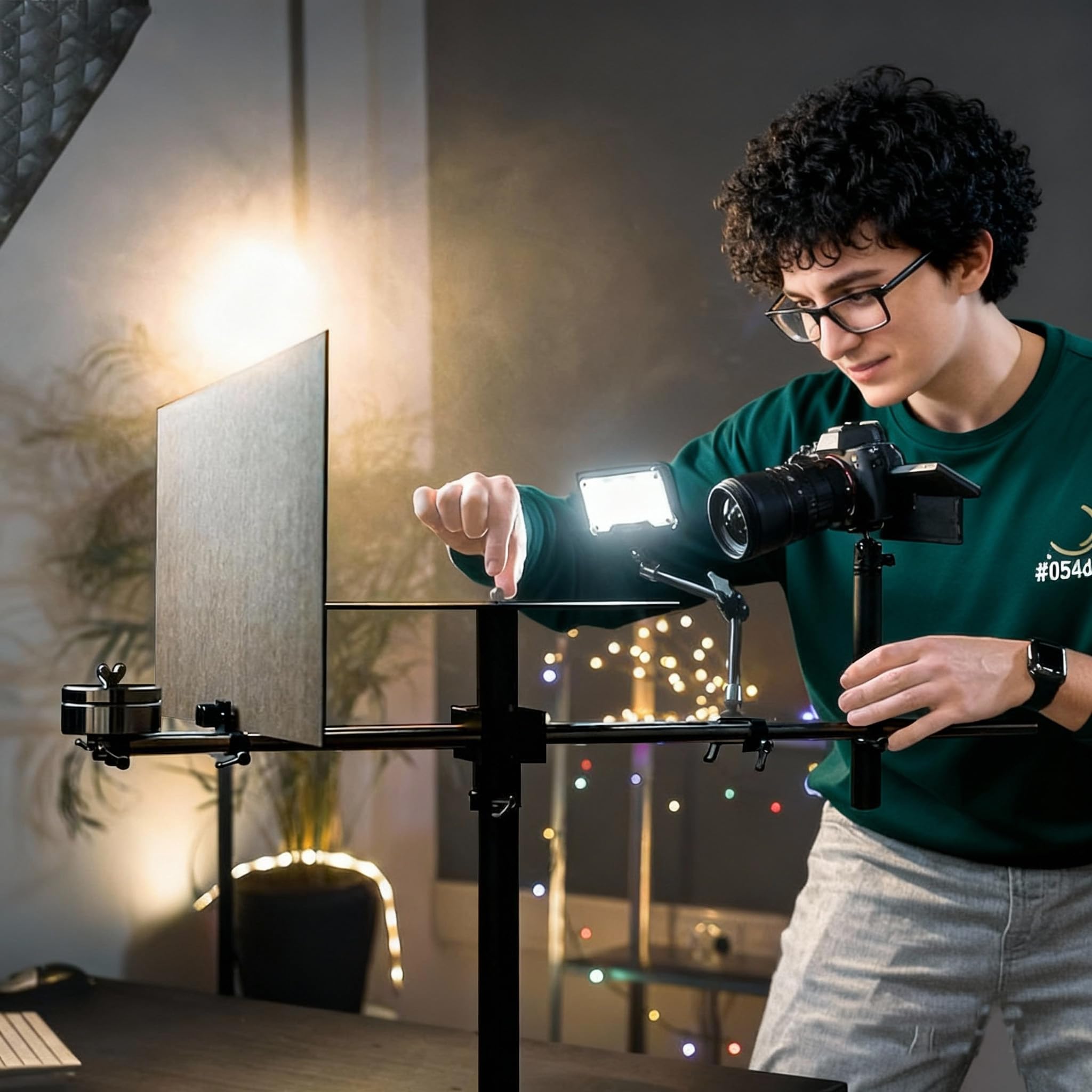 Plateforme Photo 360 DFCINE avec Slider – Rig Rotatif pour Caméra Vidéo avec Roue Dolly, pour Photographie Commerciale de Produits, Effets 360, Ralenti, Bullet-Time et Mouvement Slider (V360S)