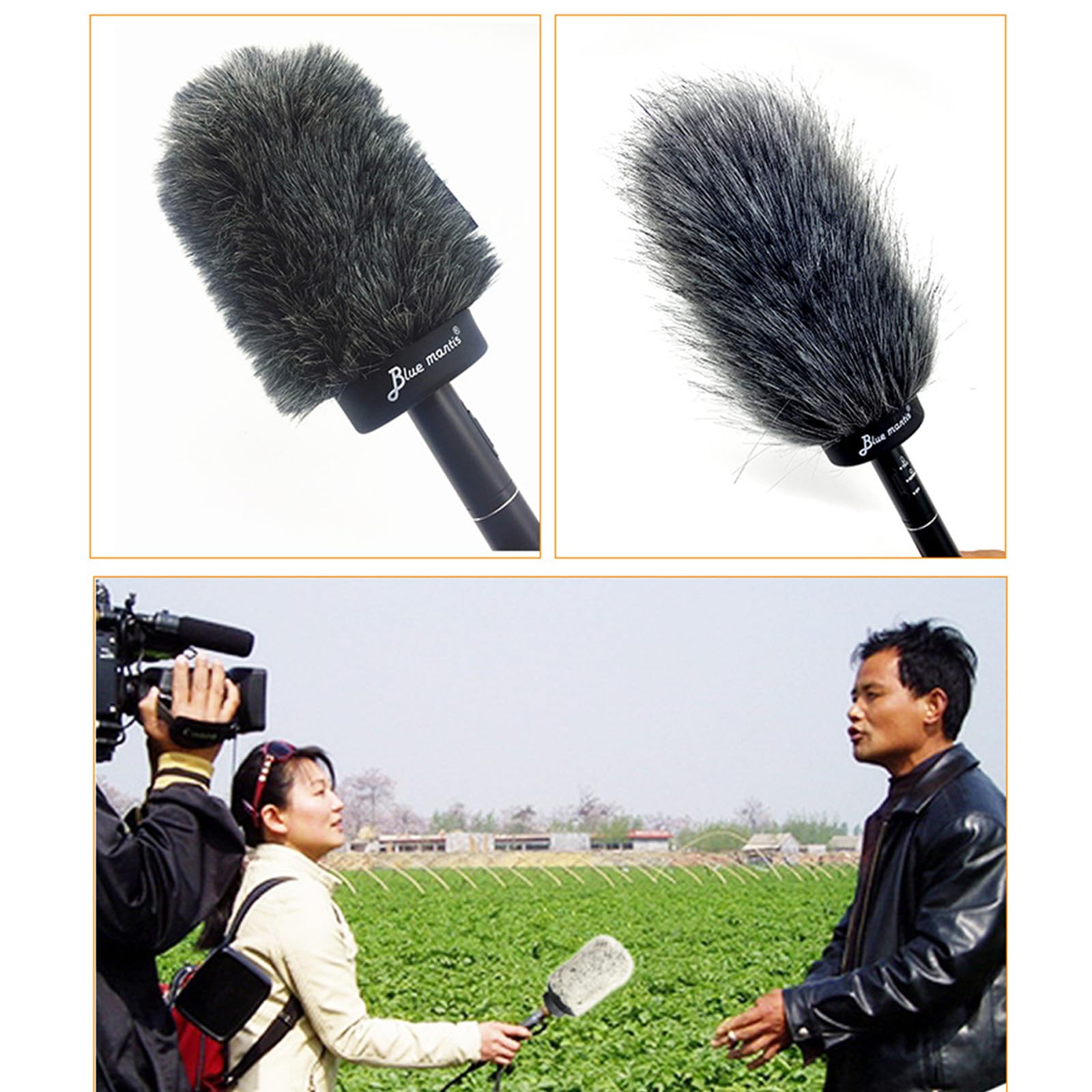 Base de goma resistente al viento para micrófono, funda peluda para parabrisas para varios tamaños para equipos auditivos, varias longitudes