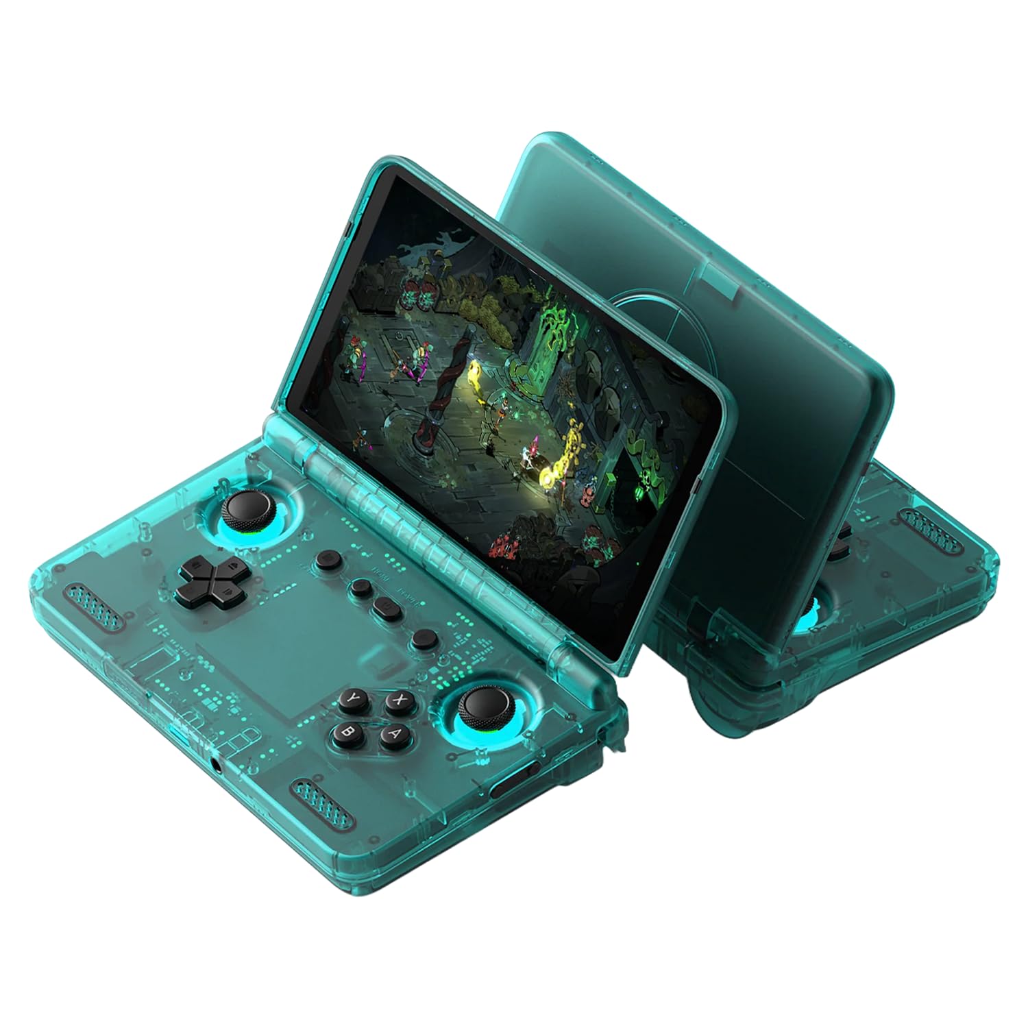 Retroid Pocket Flip 2 Blu Ghiaccio Console Retro SD865 8GB/128GB | Console a conchiglia tascabile con AMOLED da 5,5", Snapdragon 865 e joystick Hall senza drift per giocare in movimento.