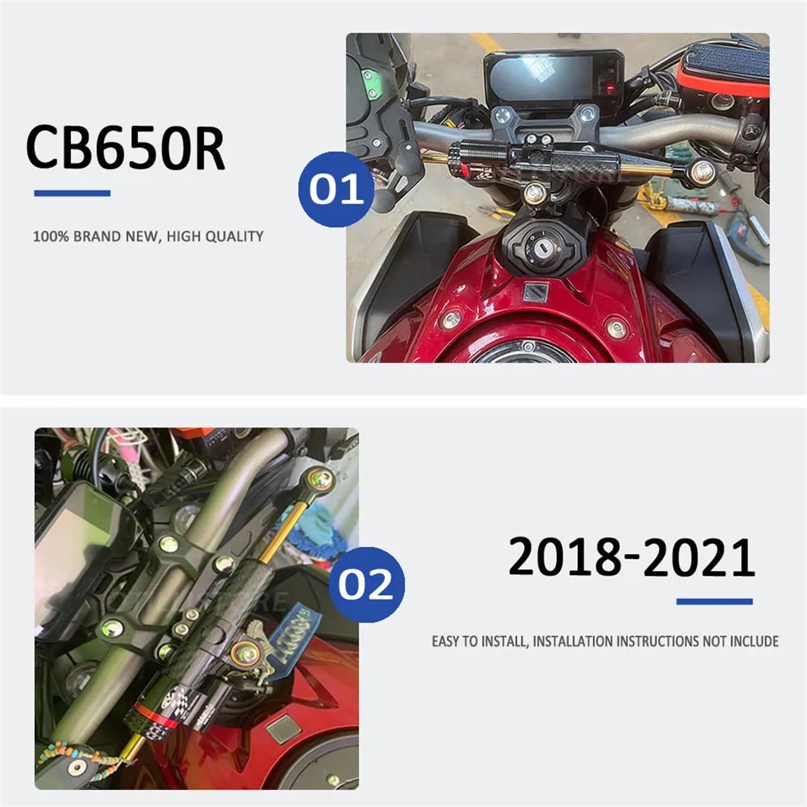 para H-Onda CB650R CB 650 R CB 650R Kit de Montaje de Soporte de Amortiguador estabilizador de dirección de Motocicleta 2018 2019 2020 2021 Amortiguador De Dirección(J)