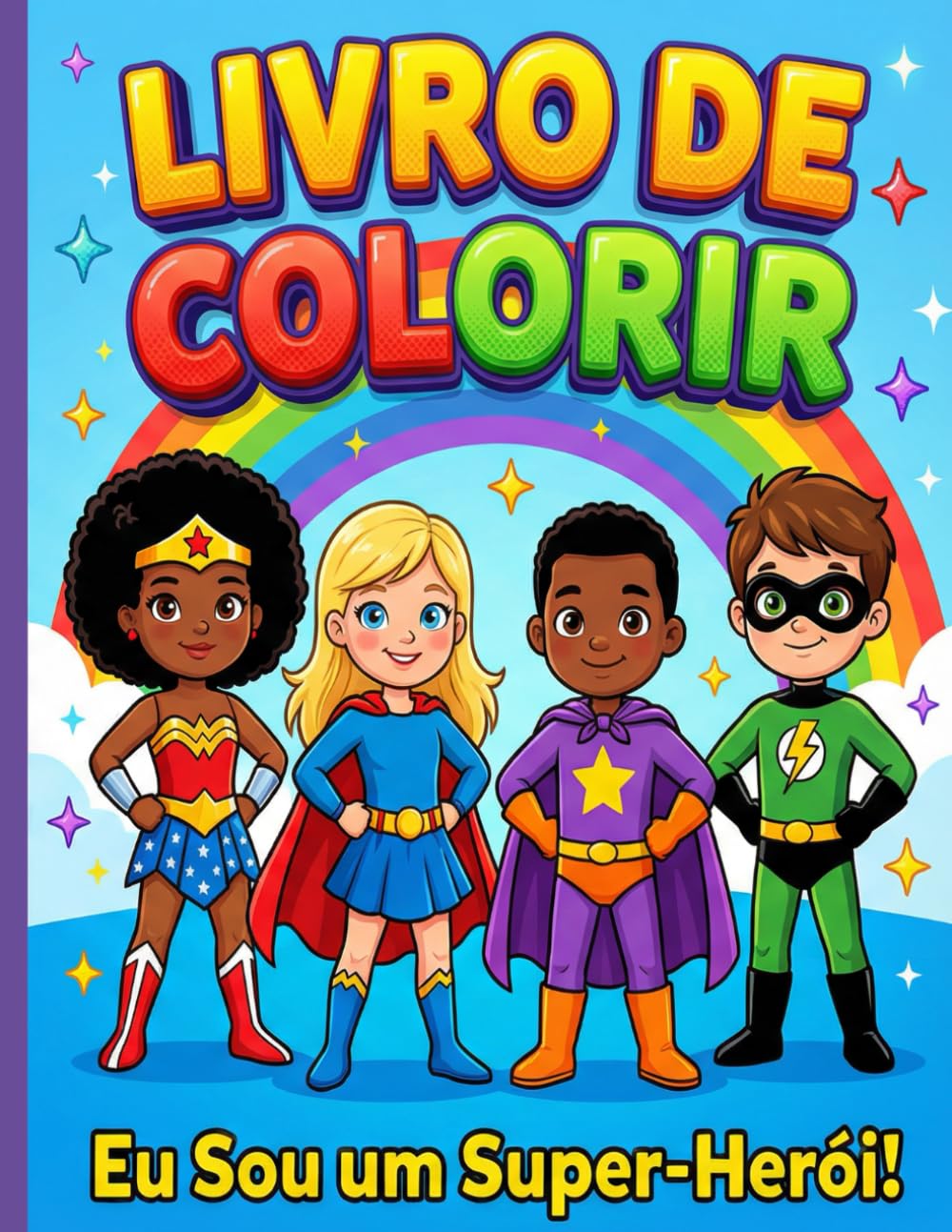 Livro de Colorir: Eu Sou um Super-Herói!: Frases de Autoconfiança para Crianças - 76 Páginas com Super-Heróis Diversos