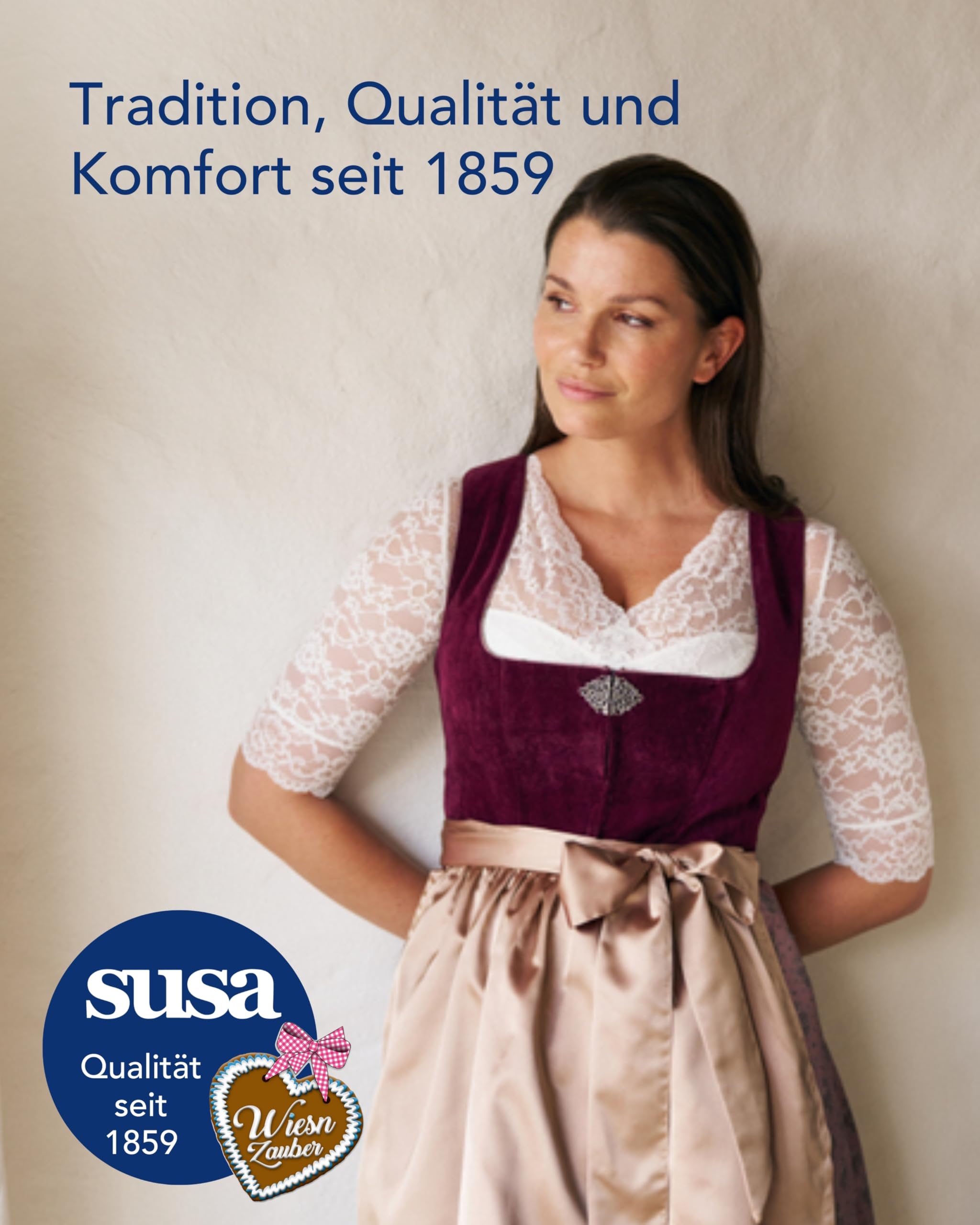 SUSA Dirndl BH Damen mit Bügel Wiesn-Zauber I Push-Up BH mit vorgeformtem Schalen-Cup I Entnehmbare Push-Ups I Damen-BHS für EIN besonderes Dekolleté
