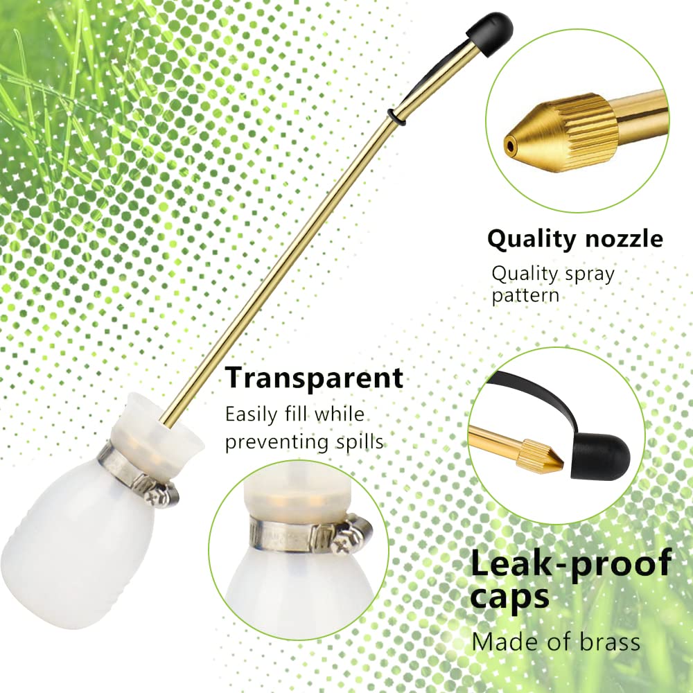 QWORK® Applicatore A Bulbo Con Tubo Di Rame Lungo E Imbuto - Spolverino Manuale Per Insetti E Polveri, Con Tappo Anti-perdita