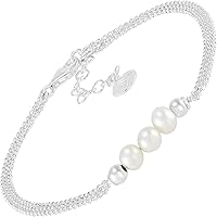 Silpada Pearl City Sterling Silver Freshwater Pearl Multi-Strand Bracelet, 7" + 1" Extender, Made in Italy