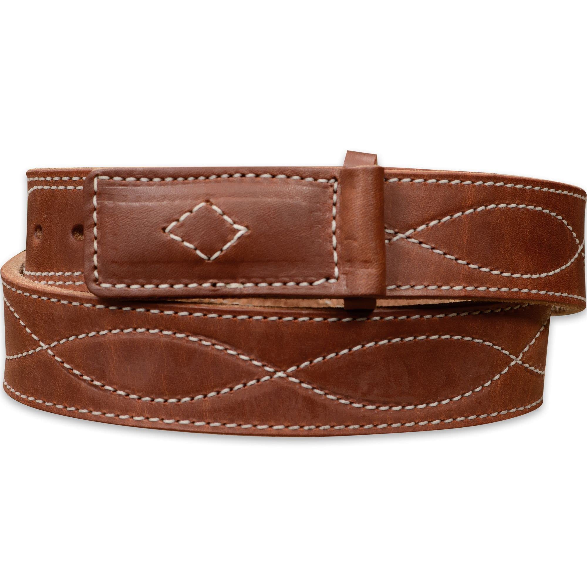 Bullhide Belts Mens Buckleless Leather Belt for Work, Casual, Dress, 1.50" Wide