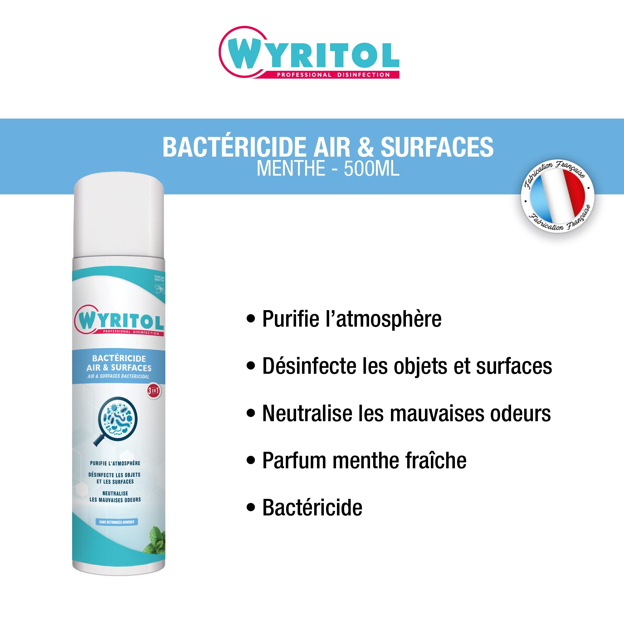 Image secondaire de Purificateur d'Air Bactéricide Wyritol - Désinfectant Menthe 500ml