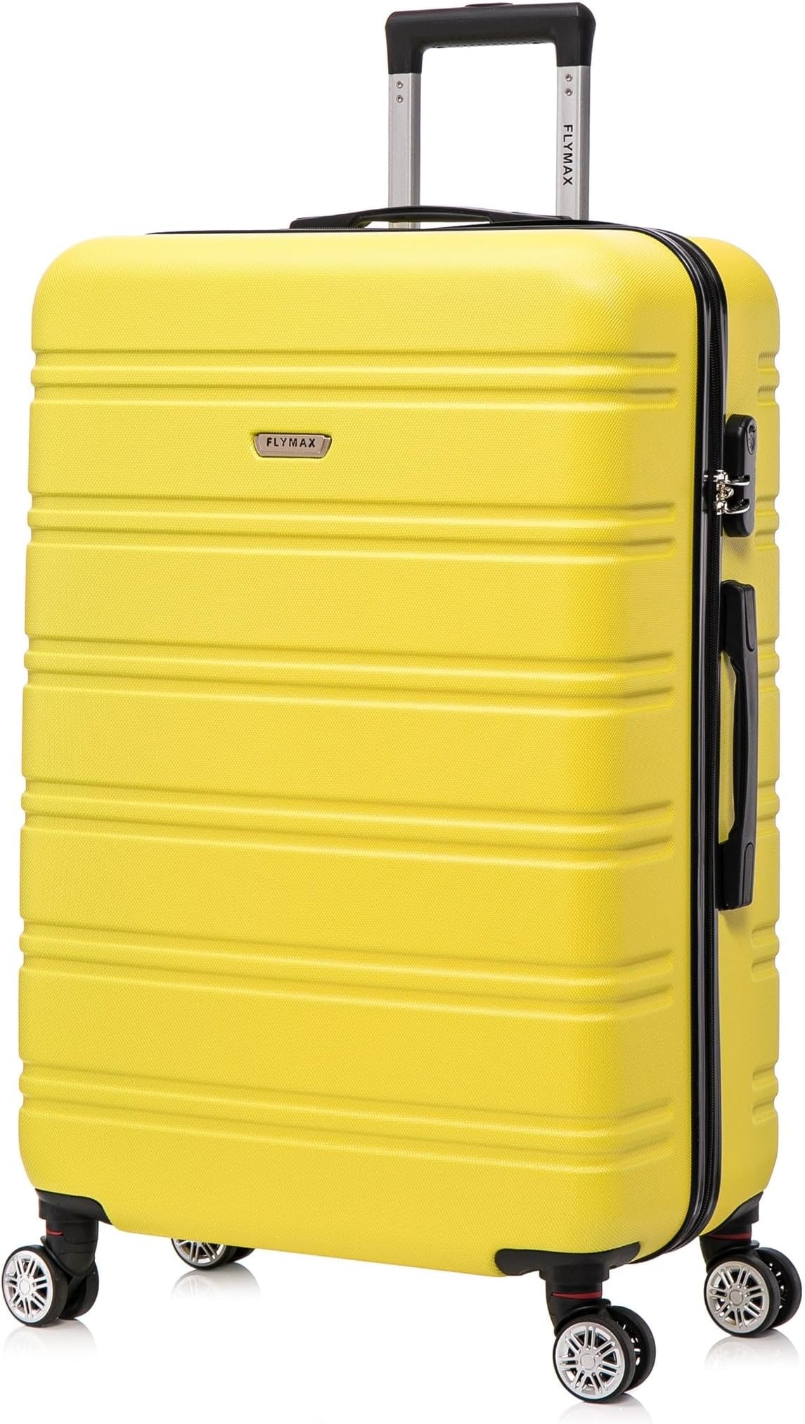24" Medium Super Lightweight ABS Hard Shell Travel Hold Check in Luggage Suitcase with 4 Wheels Trolley Bag Yellow