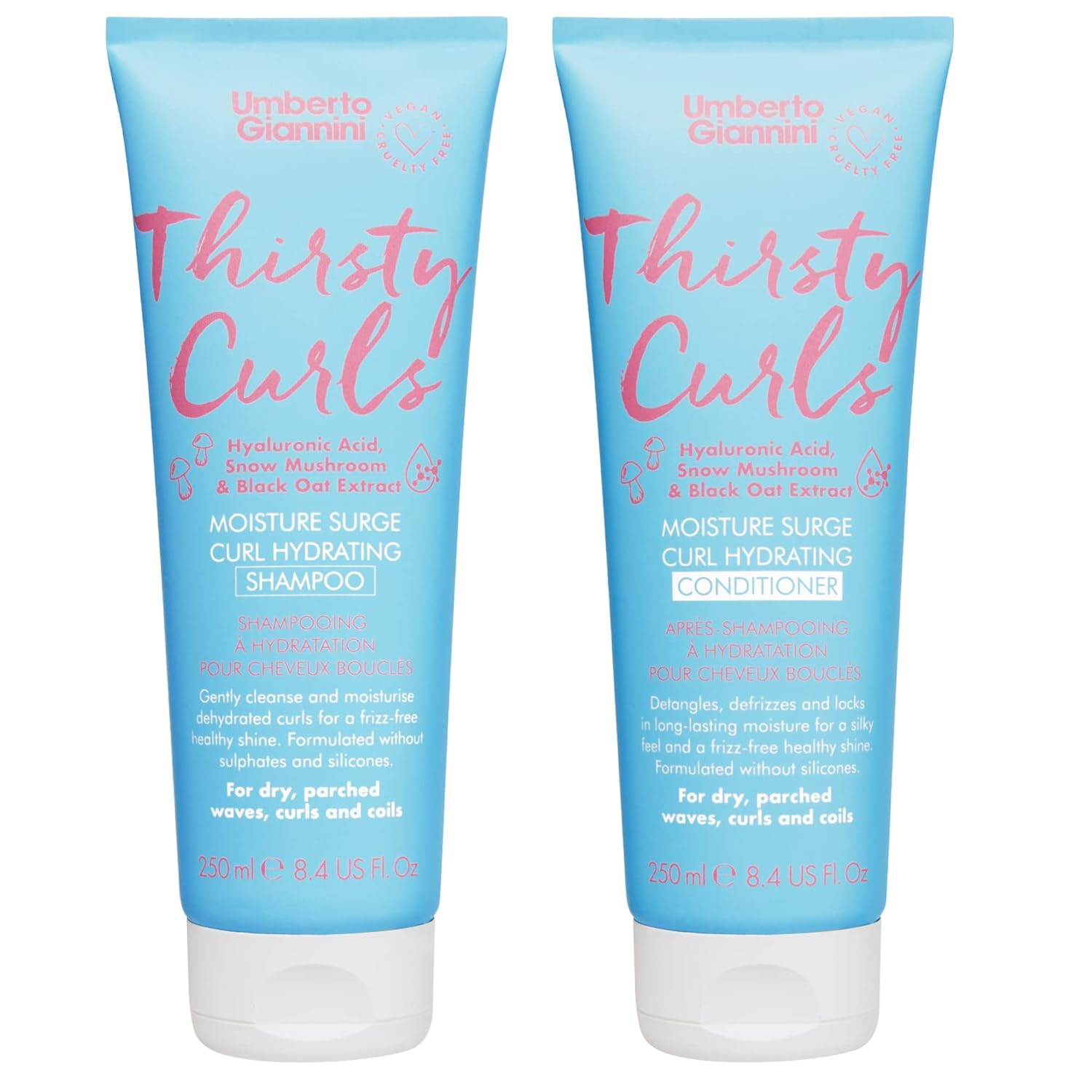 Umberto Giannini Curl Jelly Scrunching Jelly Shampoo & Conditioner, Vegan & Cruelty Free Frizz Solution for Curly or Wavy Hair, 200 ml