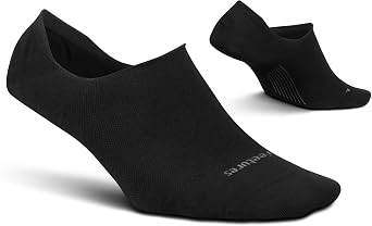 Feetures Everyday Ultra Light Cushion Invisible Sock for Women - Anti-Slip Sock Liner - Black, M 1 Pair