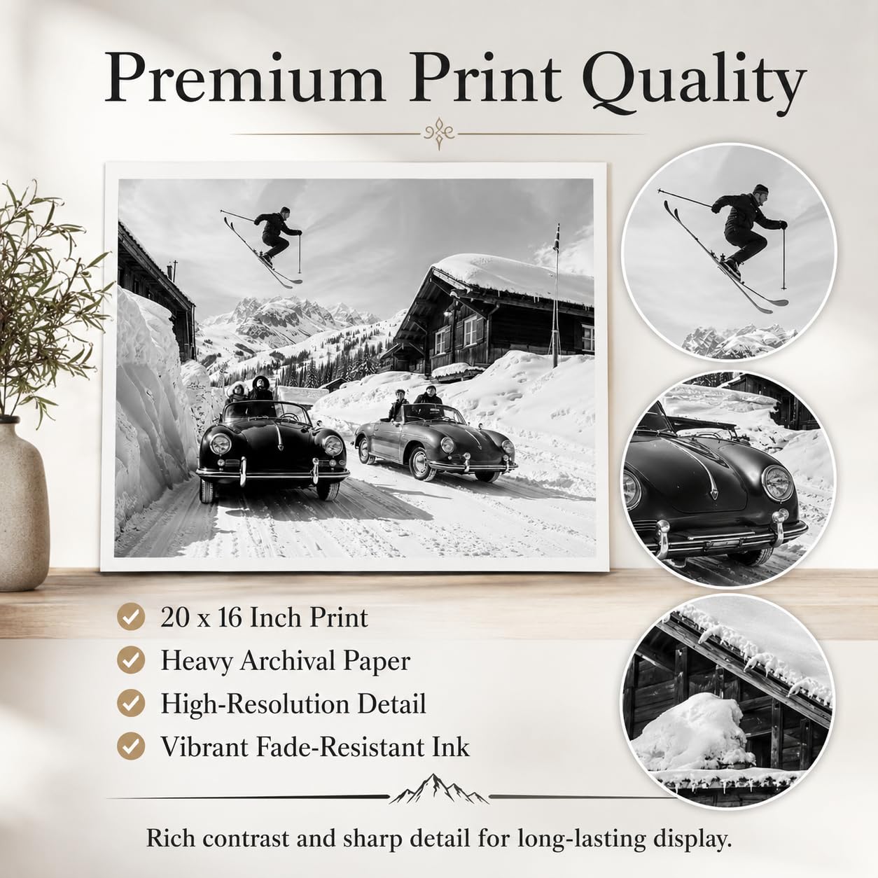Amazon.com: Vintage Ski Jump Black & White Photography: 16x20