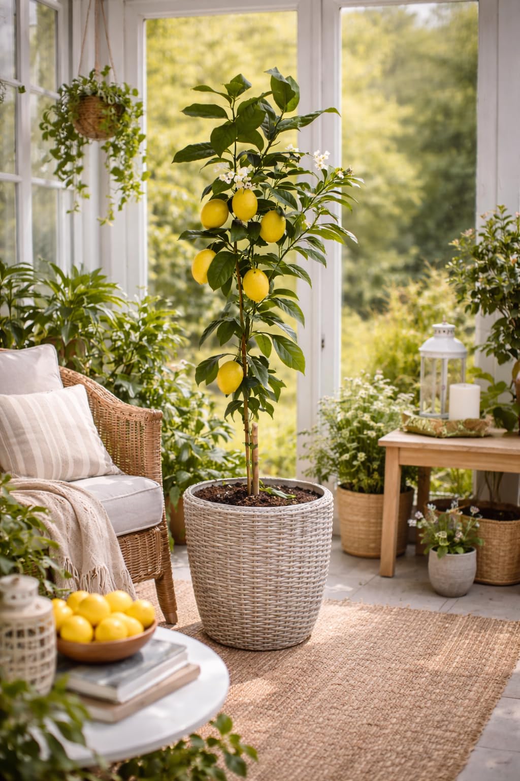 Citrus limon Lunario 120 cm - Echter Zitronenbaum (C17) - Vier-Jahreszeiten-Zitrone für Balkon, Garten & Terrasse - Robuster Zitronenbaum mit ganzjähriger Ernte