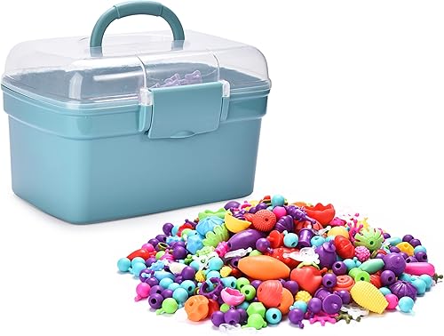 Jewelkeeper Kit de fabricación de pulseras para niñas, artes y manualidades para niños, cuentas de broche, kit de fabricación de joyas, collar de