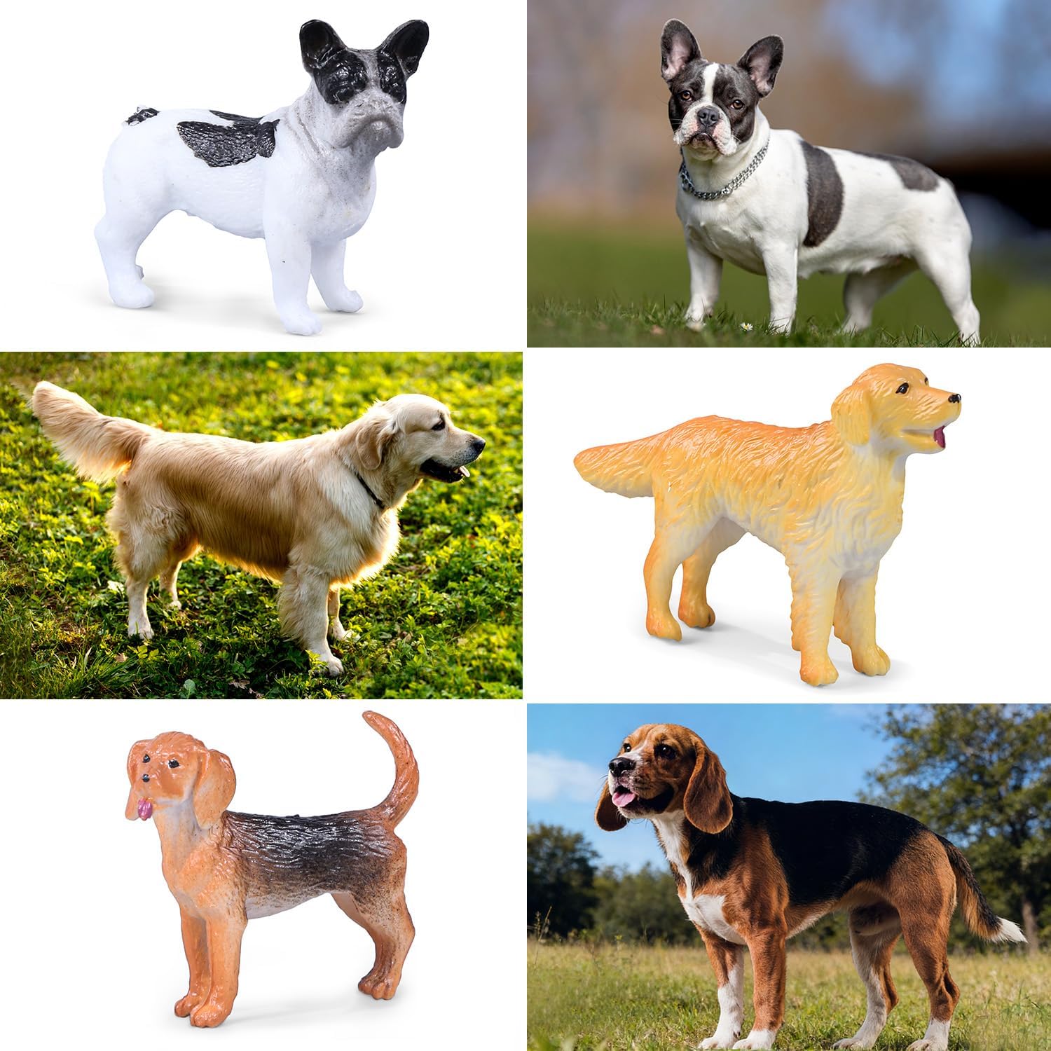 SIENON 12PCS Dog Figures Toy Set, Miniature Plastic Realistic Assorted Dollhouse Puppy Animals for Kids Educational Preschool Learning Christmas Easter Eggs Birthday Party Favor Cake Topper