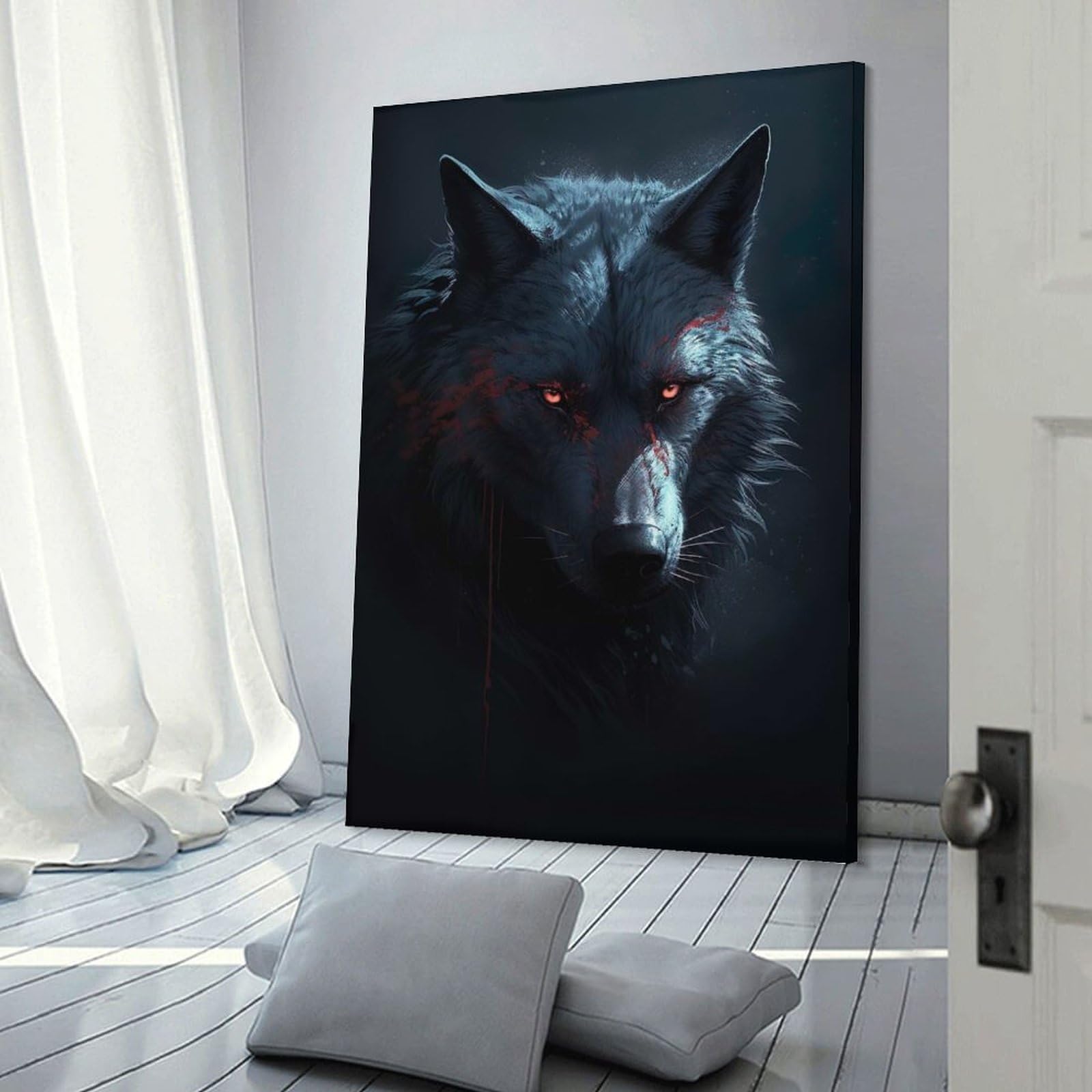 Junmoney Wolf Eye Art Decorative Wall Artwork, 08x12inch(20x30cm), for Hallway, Lounge Or Guest Room, Decorative Present for New Homes