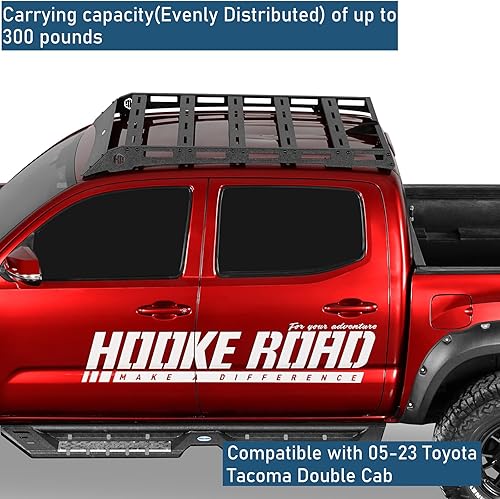 Miniatura 3 de Hooke Road Tacoma - Portaequipajes para techo de cabina doble para camioneta Toyota Tacoma 2005-2023 de 2 generación (solo cabina doble)