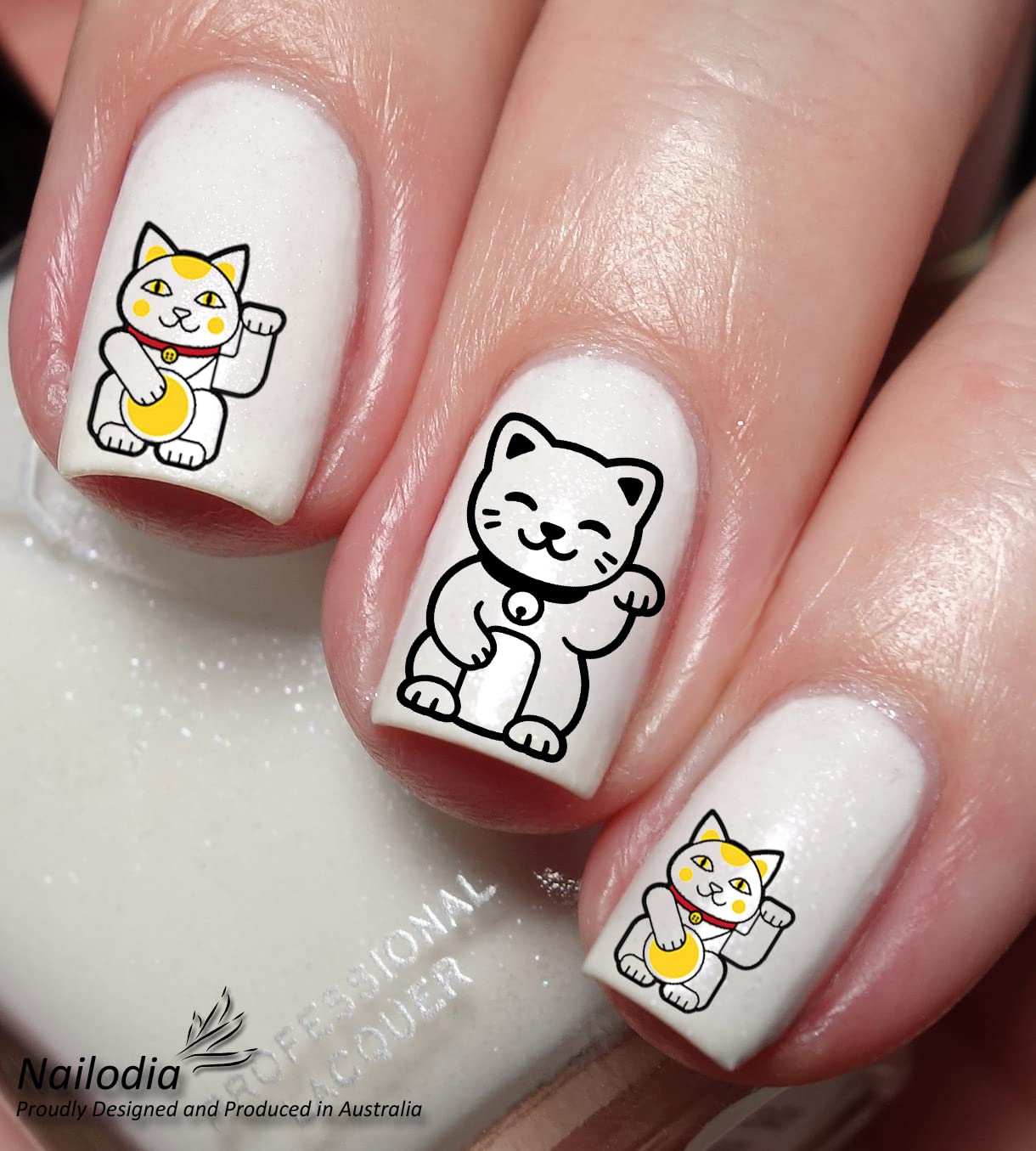 Amazon.com: Japanese Lucky Cat Maneki Neko Nail Art Decal