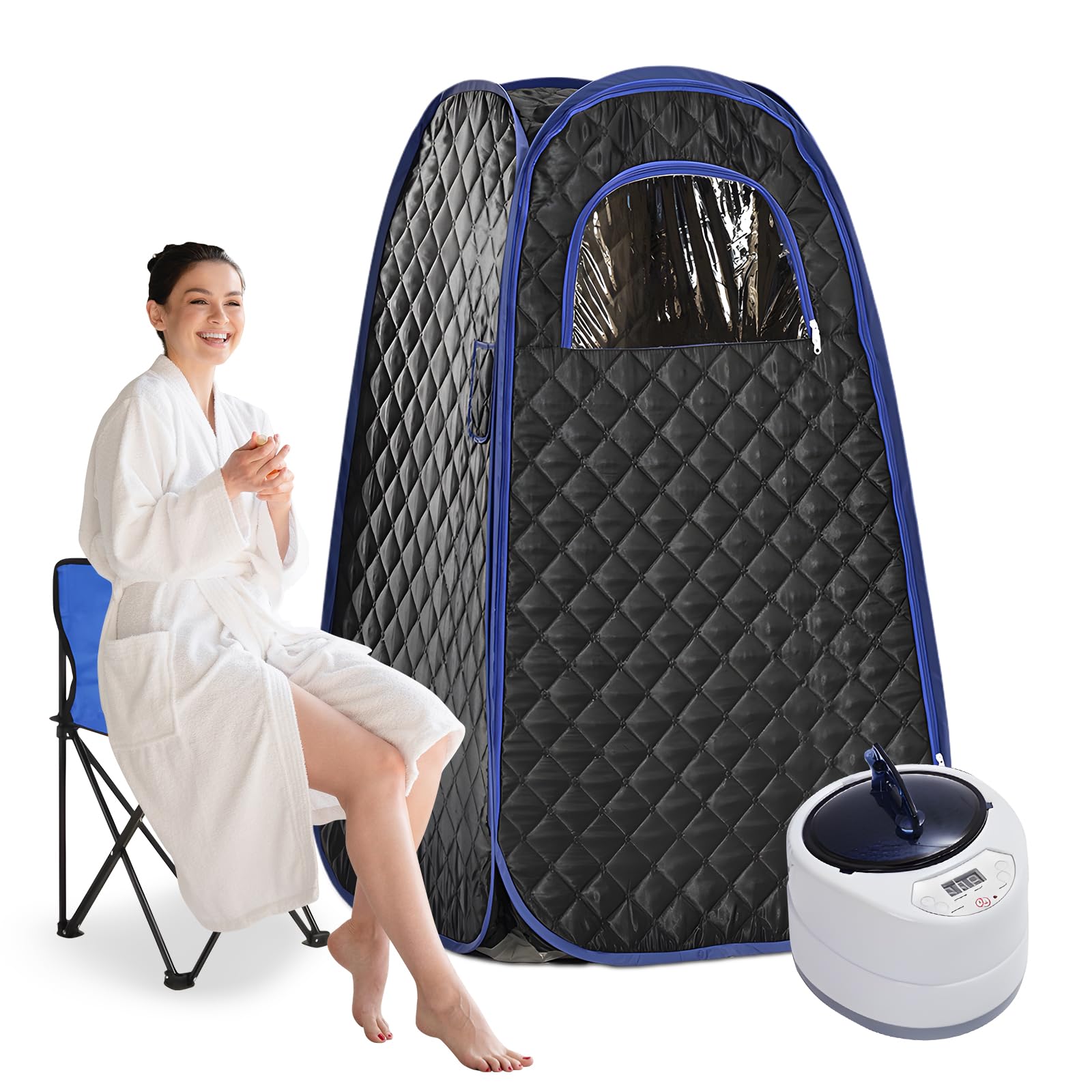 Portable Steam Sauna Tent, 1000W 2L Home Sauna with Chair and Remote