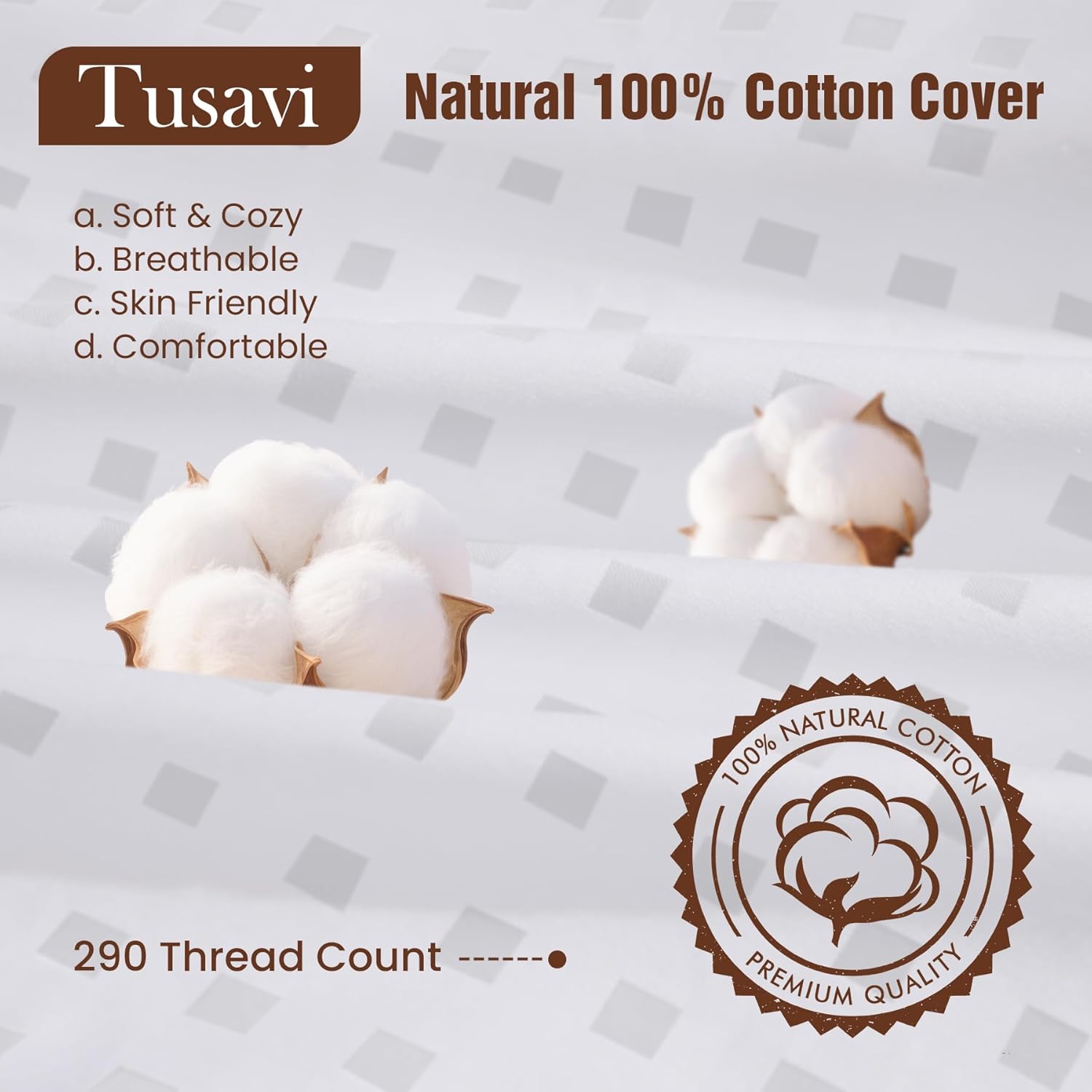 20"x20"Pillow Inserts Set of 2 with 100% Cotton Cover Decorative Square Throw 20 Pillows for Couch, Sofa and Bed - White(2, 20x20)
