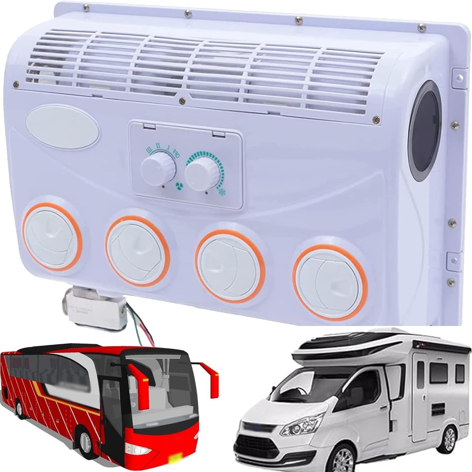 Aire acondicionado CC para camión, autocaravana, autobús, aire acondicionado sin consumo de combustible para vehículos agrícolas y de construcción