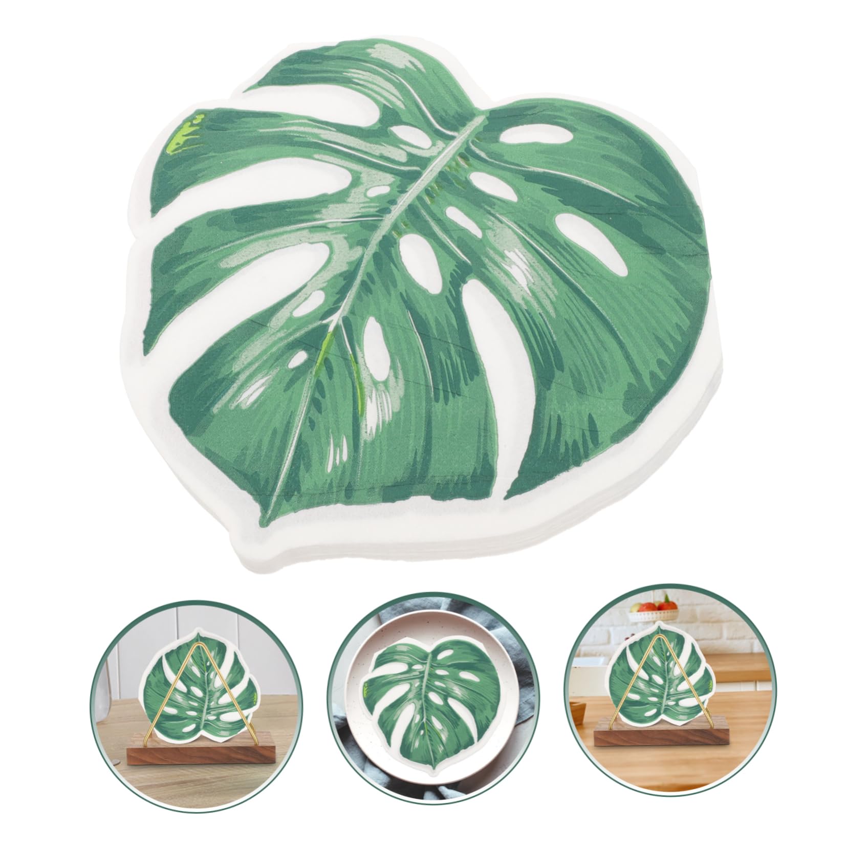 Ipetboom 4 Stück Palmblatt Servietten Papier Pack Servietten für Hochzeiten Partys und Events und Langlebig Staubfreies Design für Festliche Anlässe und Täglichen Gebrauch