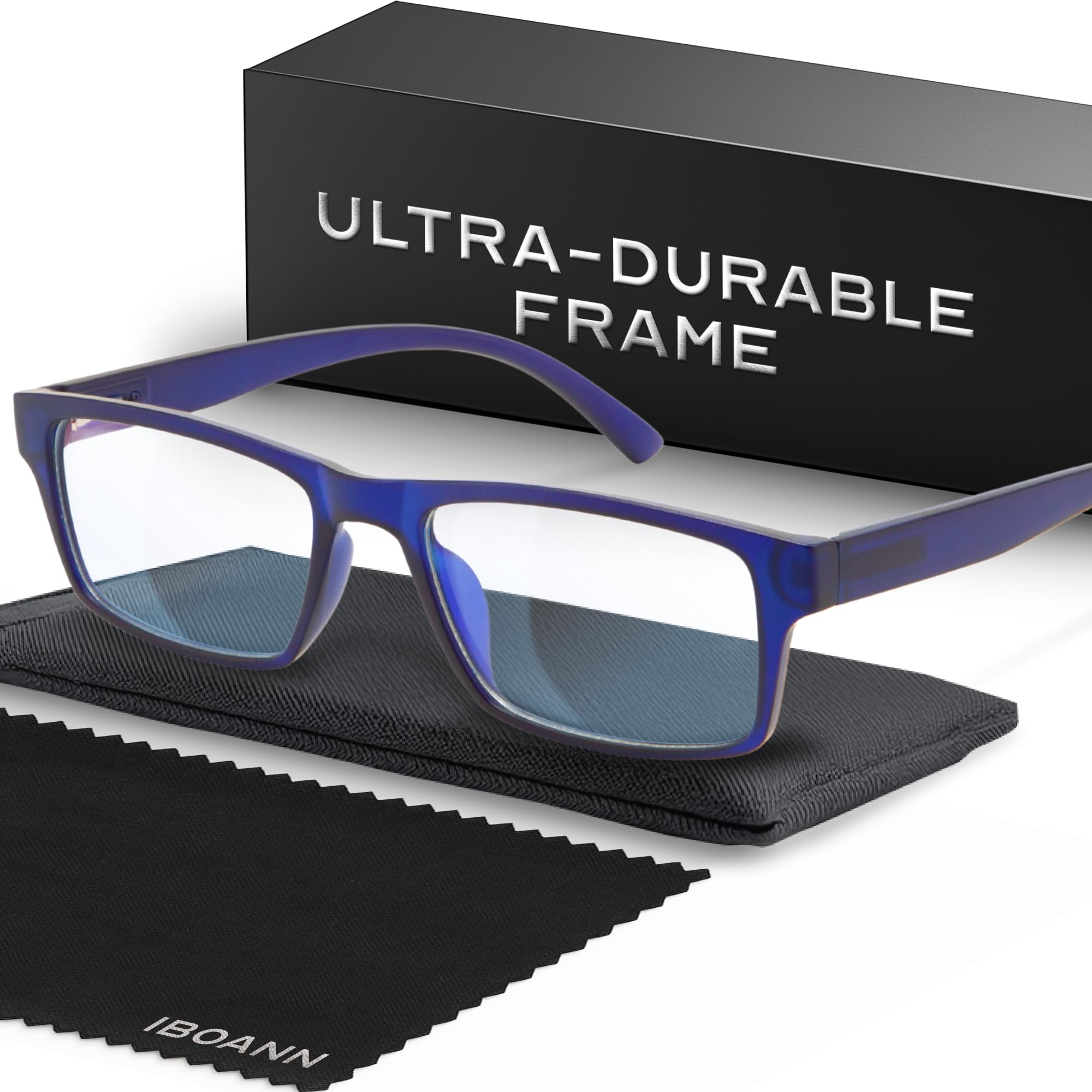 IBOANN Reading Glasses for Men Readers Mens Stylish Blue Light Blocking Computer Eyeglasses