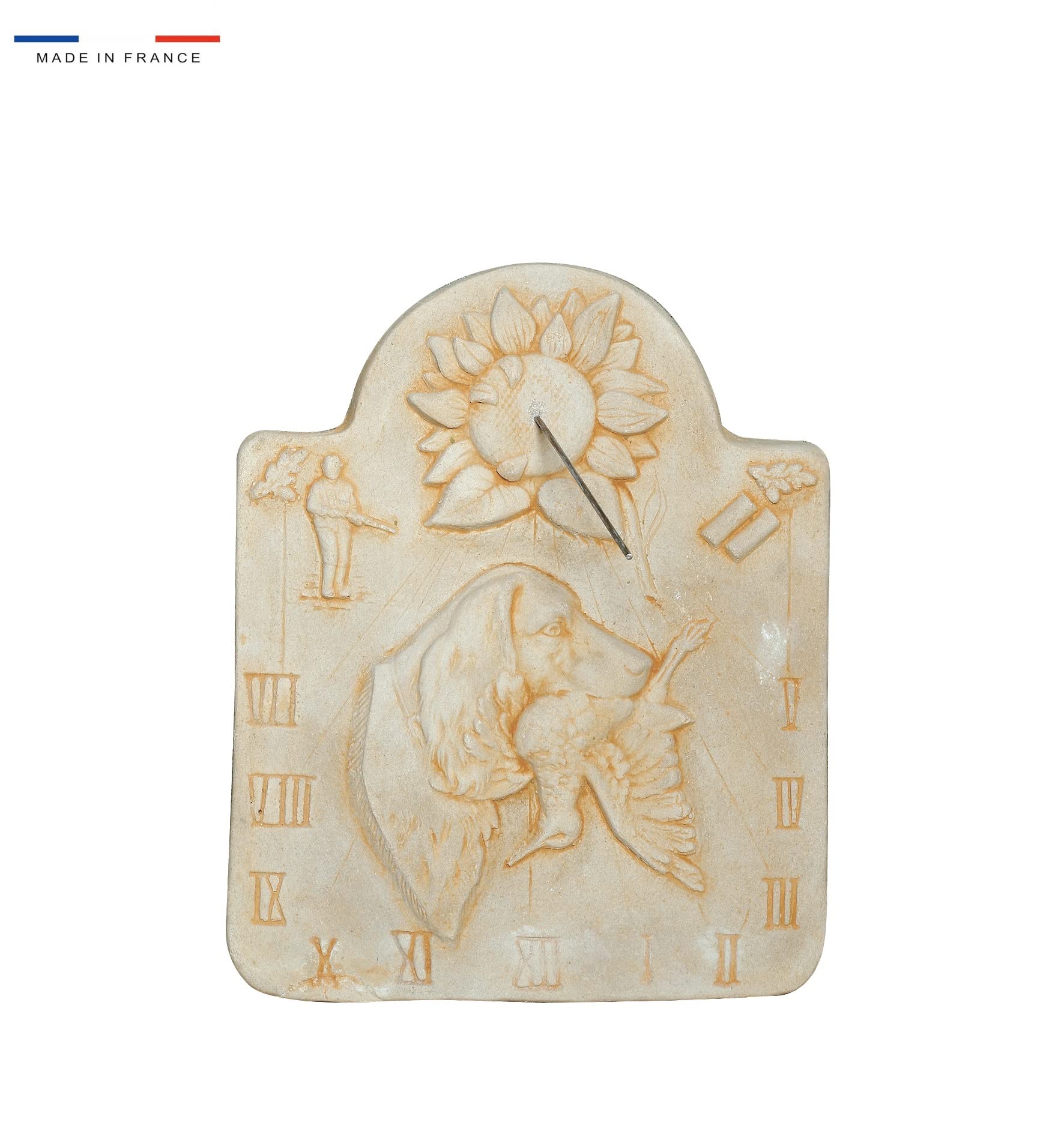 Cadran Solaire Motif Chasse Pierre Naturelle 41cmx51cm