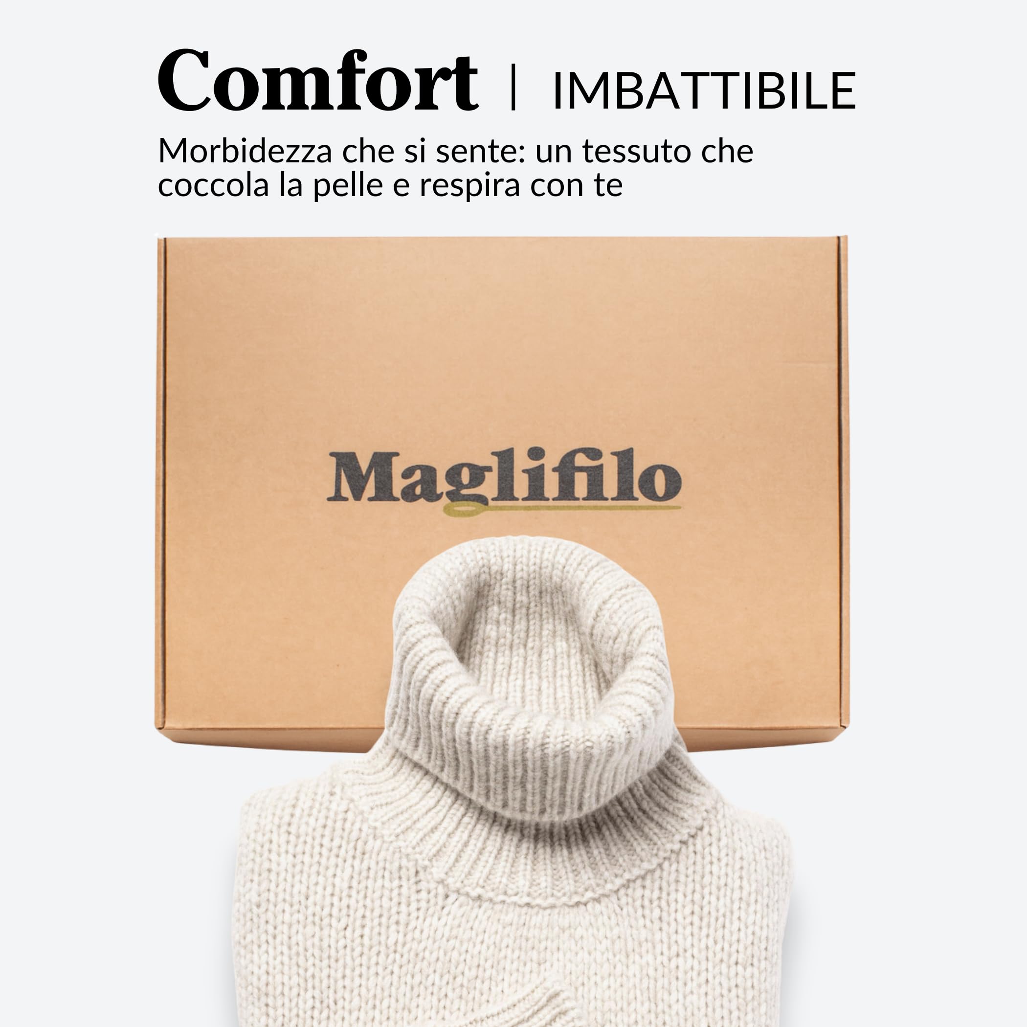 Maglione Donna Invernale Collo Alto in Lana Merino | Dolcevita Morbido, Caldo e Leggero – Maglia Grossa Ideale per l’Inverno Freddo e la Montagna, Confezione Regalo Inclusa