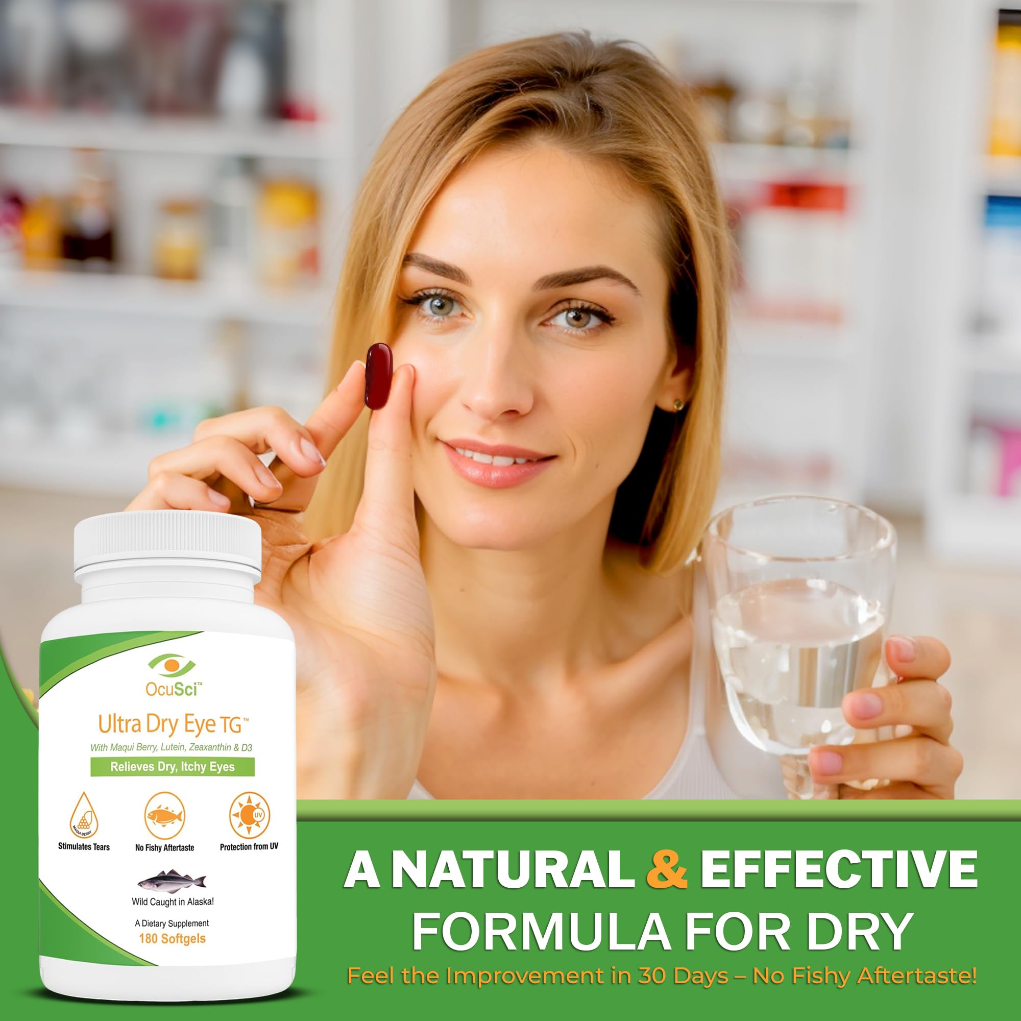 Formulated to Help Relieve Dry, Itchy Eyes - 1700mg Triglyceride Omega-3 + EPA & DHA, Lutein,Zeaxanthin, B12, D3-60 Servings (Ultra Dry Eye, UDETG - 2 Month) — Amazon image 5