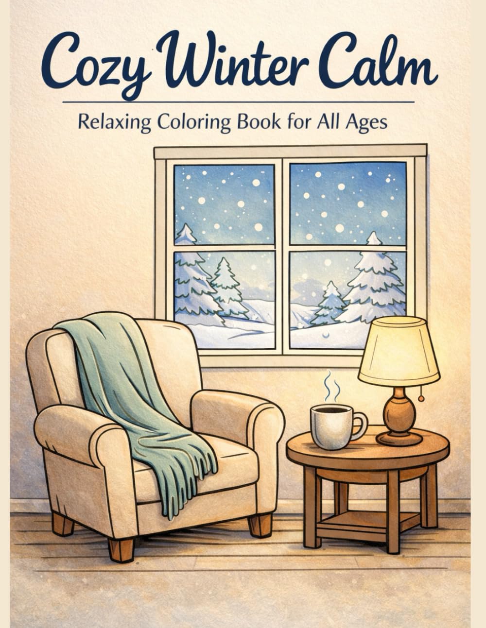 Cozy Winter Calm: Relaxing Coloring Book for All Ages: Peaceful Winter Scenes for Stress Relief and Mindfulness