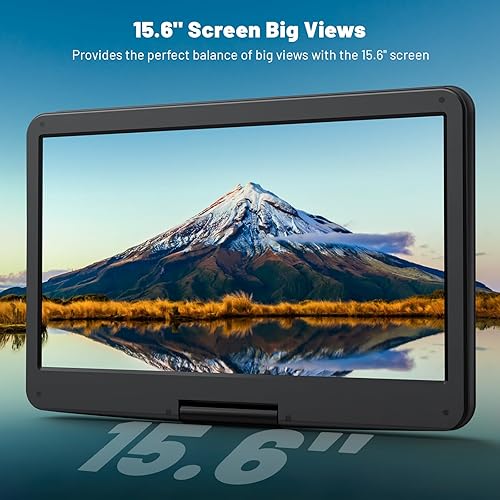 Miniatura 2 de Reproductor de DVD portátil de 17.5 pulgadas con pantalla HD grande de 15.6 pulgadas, batería recargable de 6 horas, altavoces duales, libre de