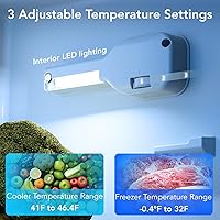 Vista 5 de 3.1 Cu.Ft Mini Fridge with Freezer, 2 Door Compact Refrigerator, Mini Fridge with Adjustable Removable Glass Shelves for Bedroom, Office, Dorm or