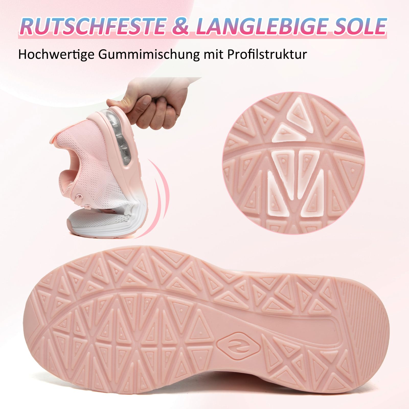 Baskets Femme Chaussures De Course avec Coussin D’Air Amortissantes Sport Sneakers Légères Respirantes Antidérapantes pour Running Marche Fitness Et Quotidien