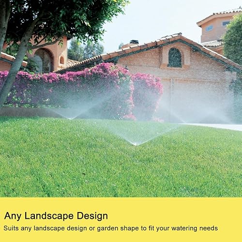 Miniatura 6 de FANHAO Aspersor de metal para patio, paquete de 2 rociadores automáticos de agua para jardín en base de punta, boquilla de rociador de latón