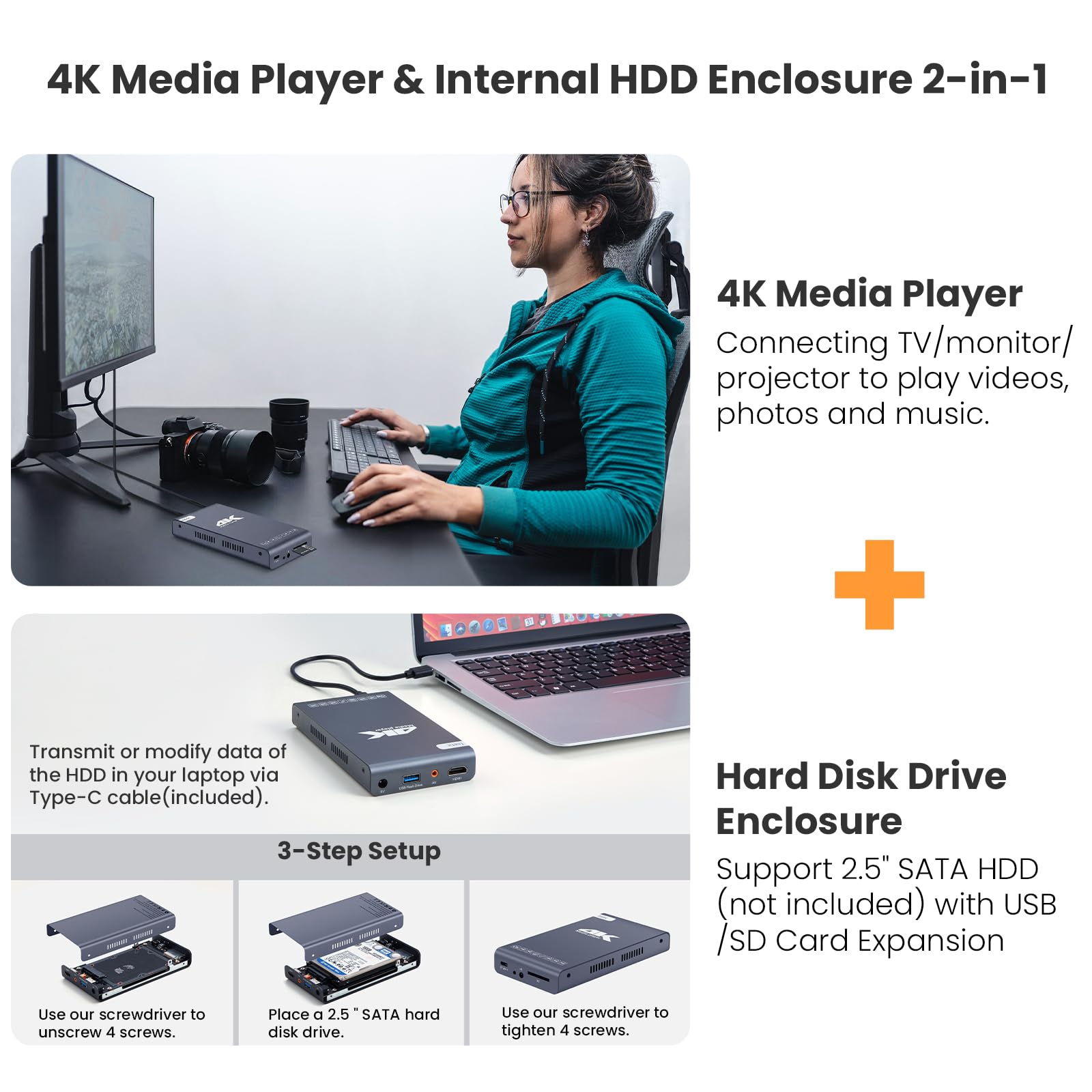 Amazon.com: Ultra HD 4K@60Hz Digital Media Player & HDD Enclosure