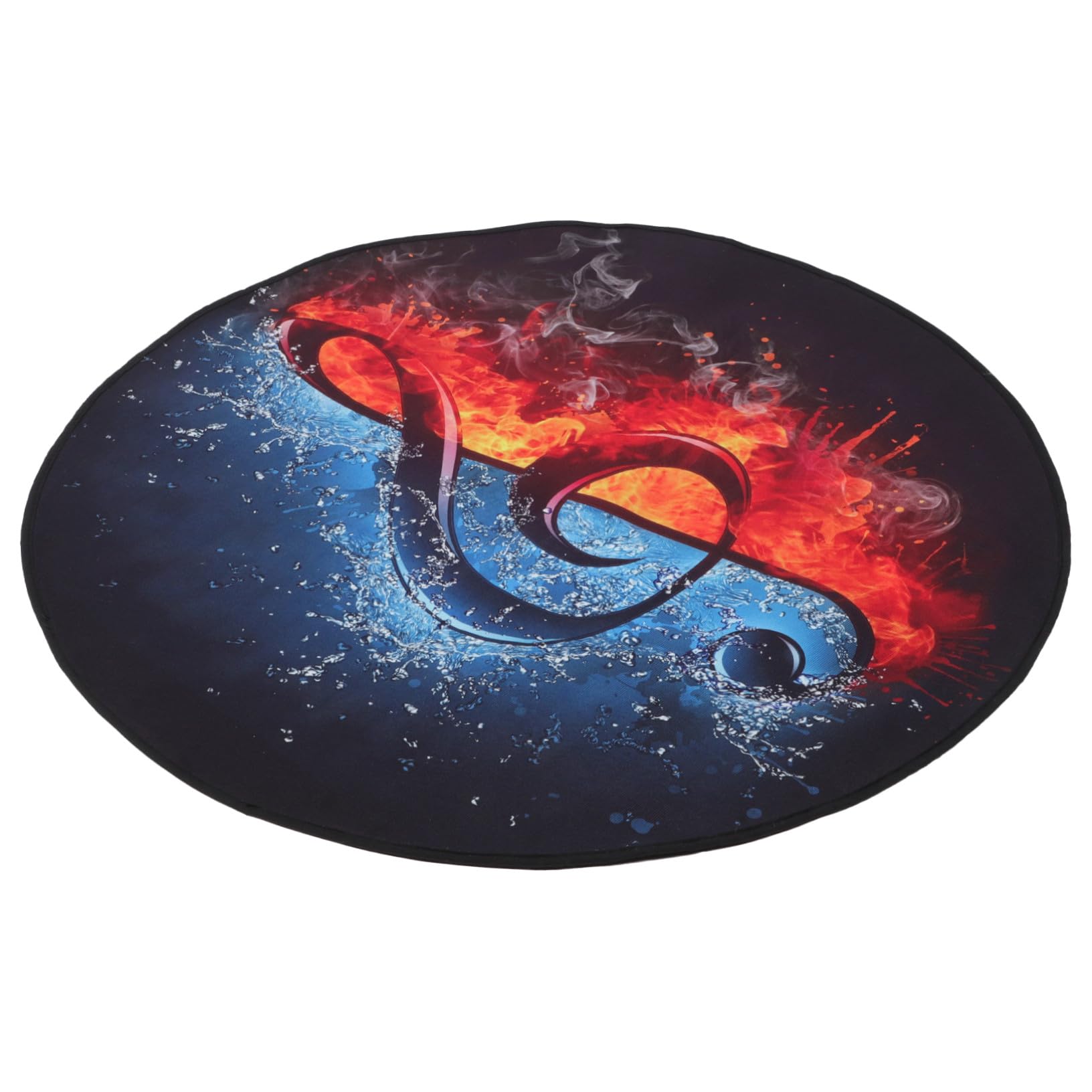 BESPORTBLE Tappeto per Batteria Professionale Ispessito Antiscivolo 120 Cm Fondo Fonoassorbente e Motivo Elegante, Tappetino Smorzante per Batteria Acustica ed Elettronica, Adatto per Uso