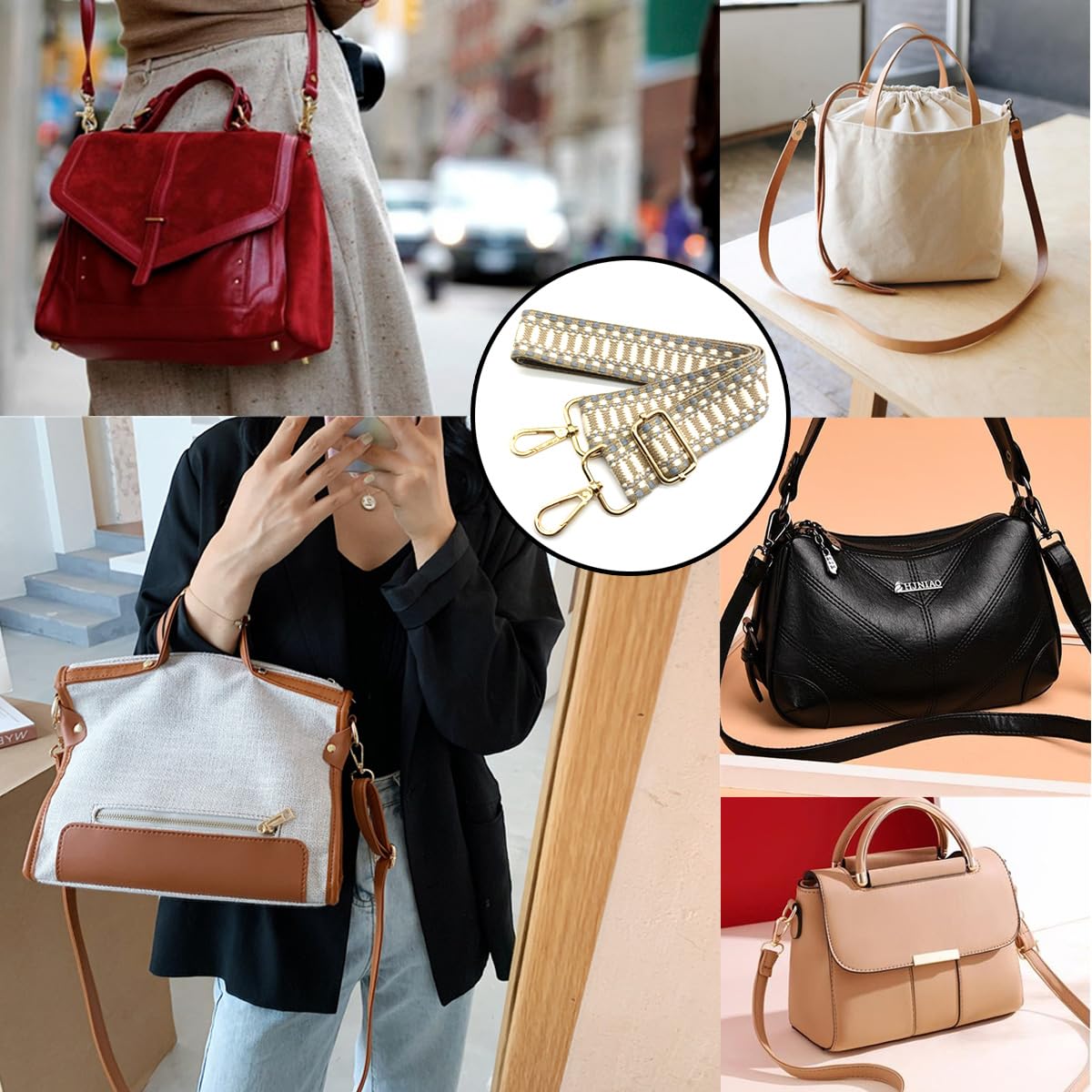 Sac Bandoulière Lucky Brand - Daim Kaki Bronze - Franges Et Sangle Amovible - Occasion