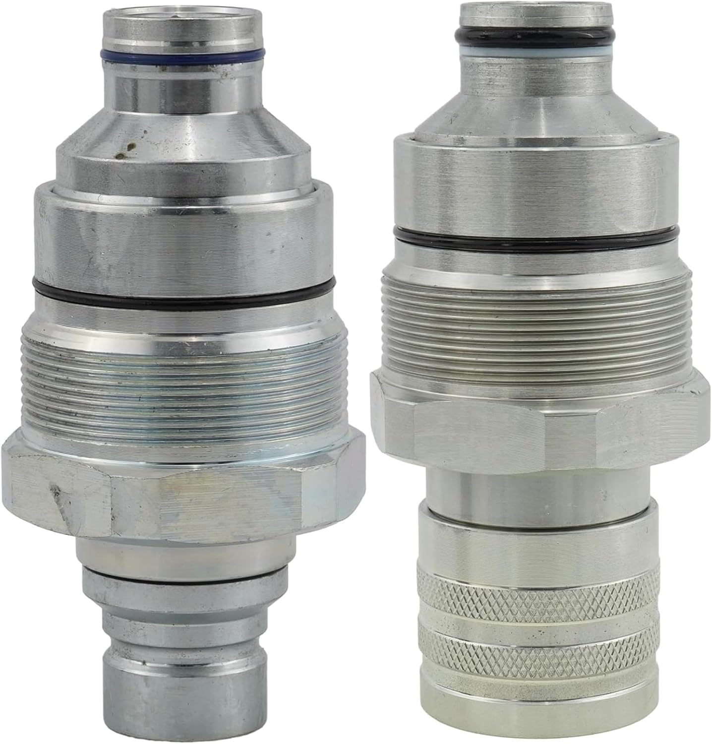 JEENDA Hydraulic Male & Female Flat Face Quick Connect Coupler Set 7246802 7246799, 1/2 Inch 48mm Thread Diameter Compatible with Skid Steer Loader