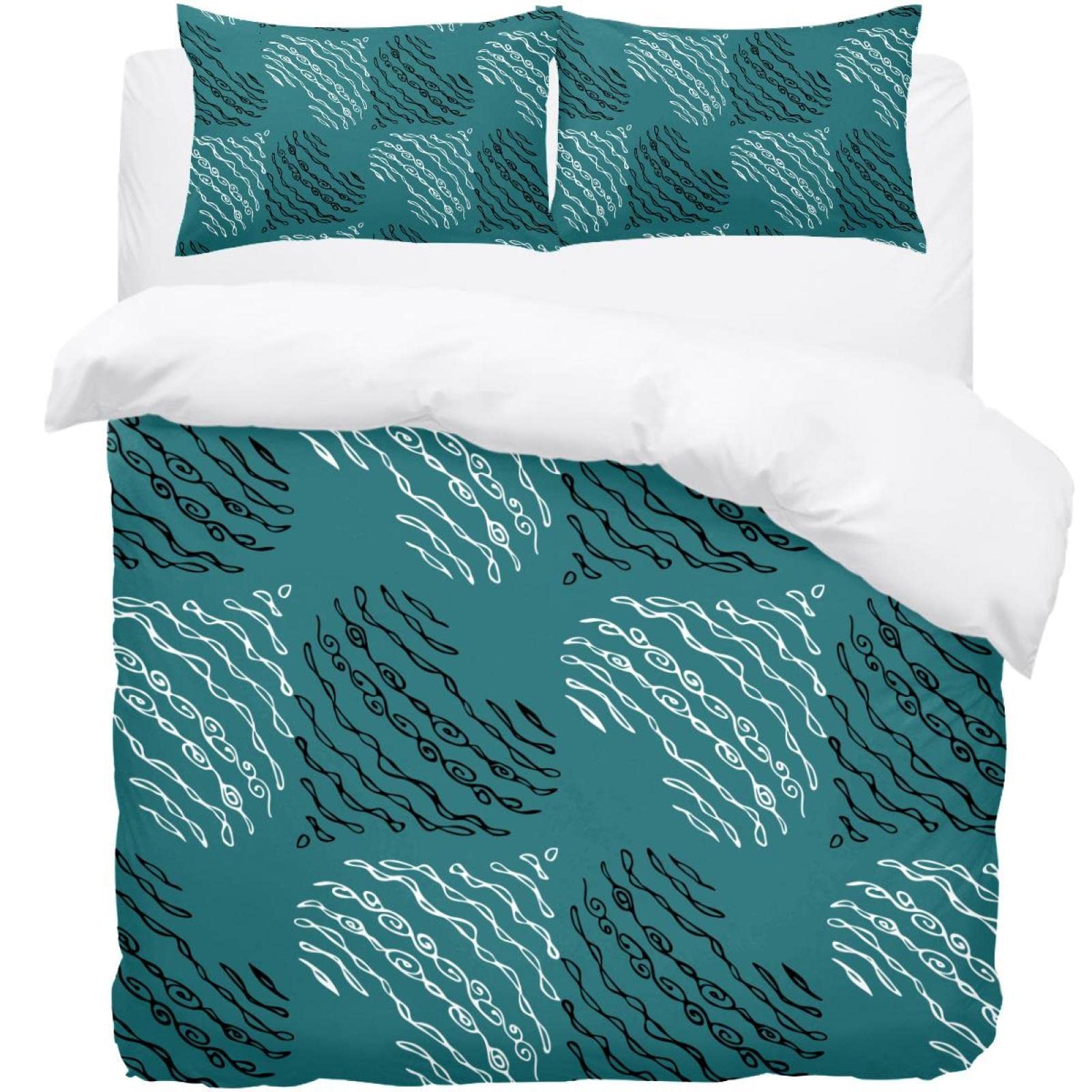 Parure de lit simple motif abstrait pour moderniser une chambre triste