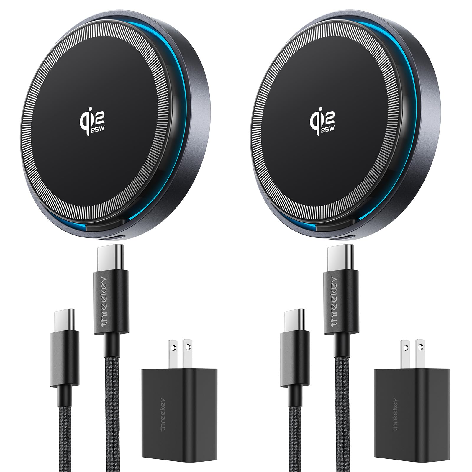 THREEKEY Qi2.2 25W MagSafe Charger 2 Pack