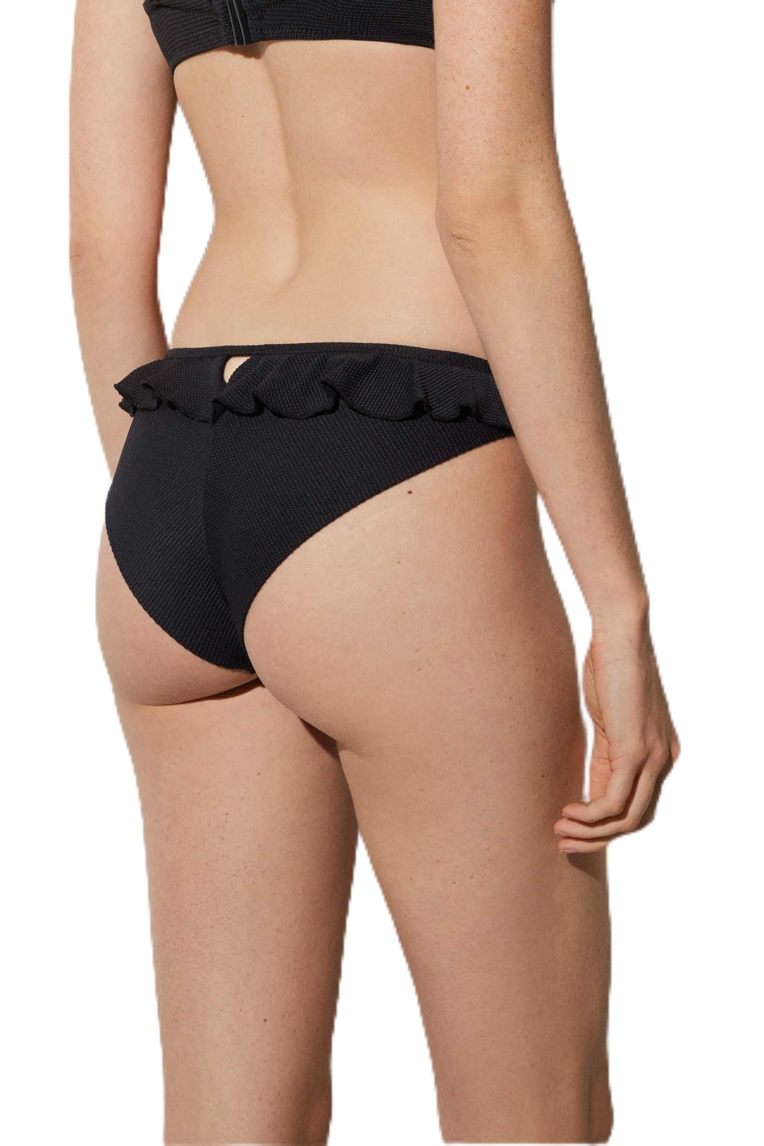 YSABEL MORA Braga Bikini Mini Detalle Volantes Negro
