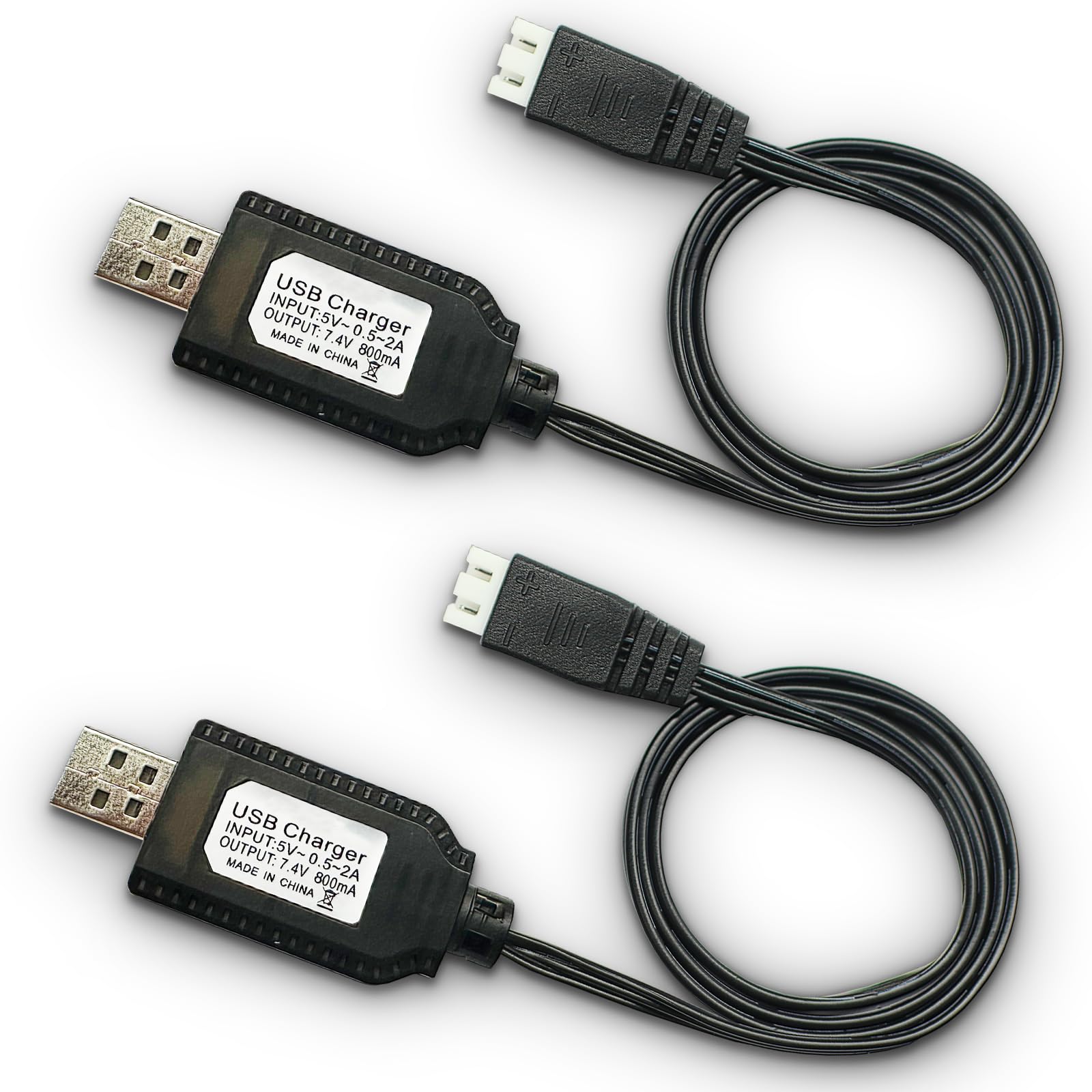 PCEONAMP XH-3P RC Battery Charger Cable Perfect for Your RC Car, Gel Blaster, Splatter Ball Gun, Drone and 7.4V LiPo Li-ion Battery (2 Pieces)