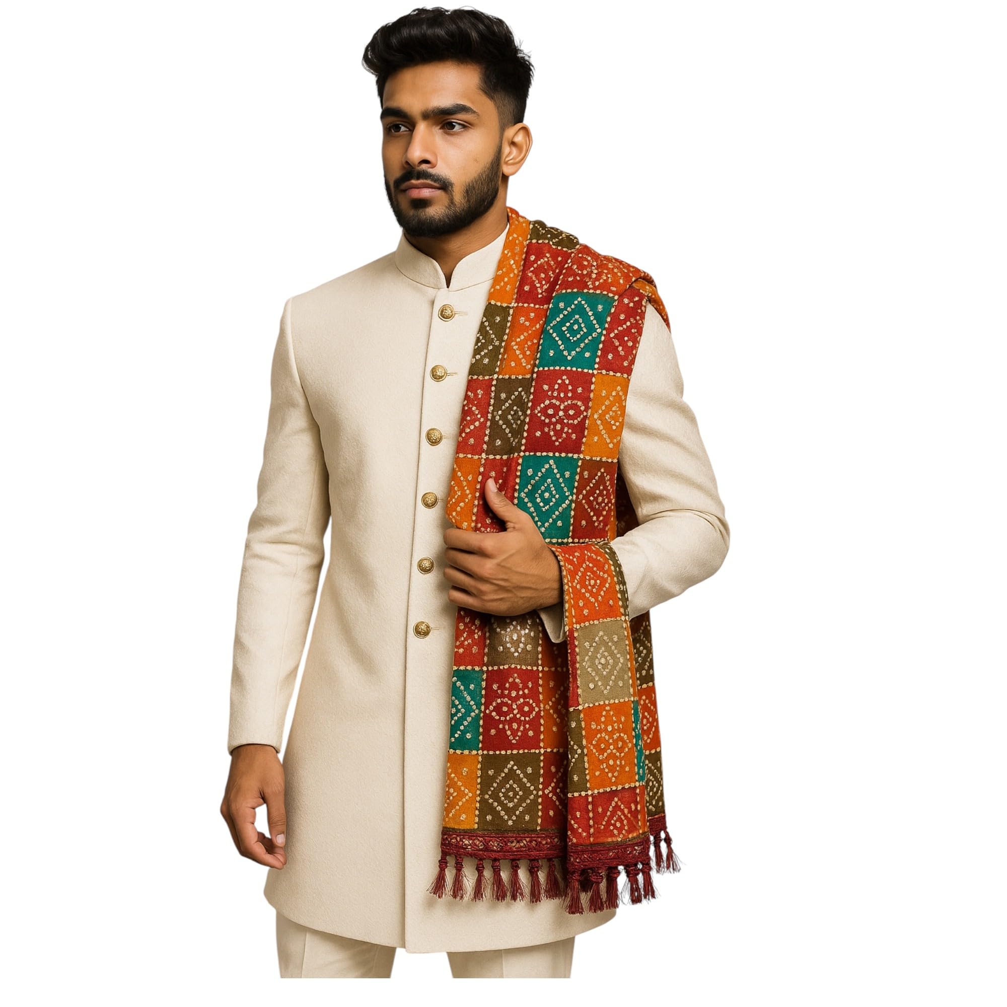 Men’s Printed Art Silk Bandhani Dupatta/Stole | Length 2.25 Meter | 1 Pc-picture-43