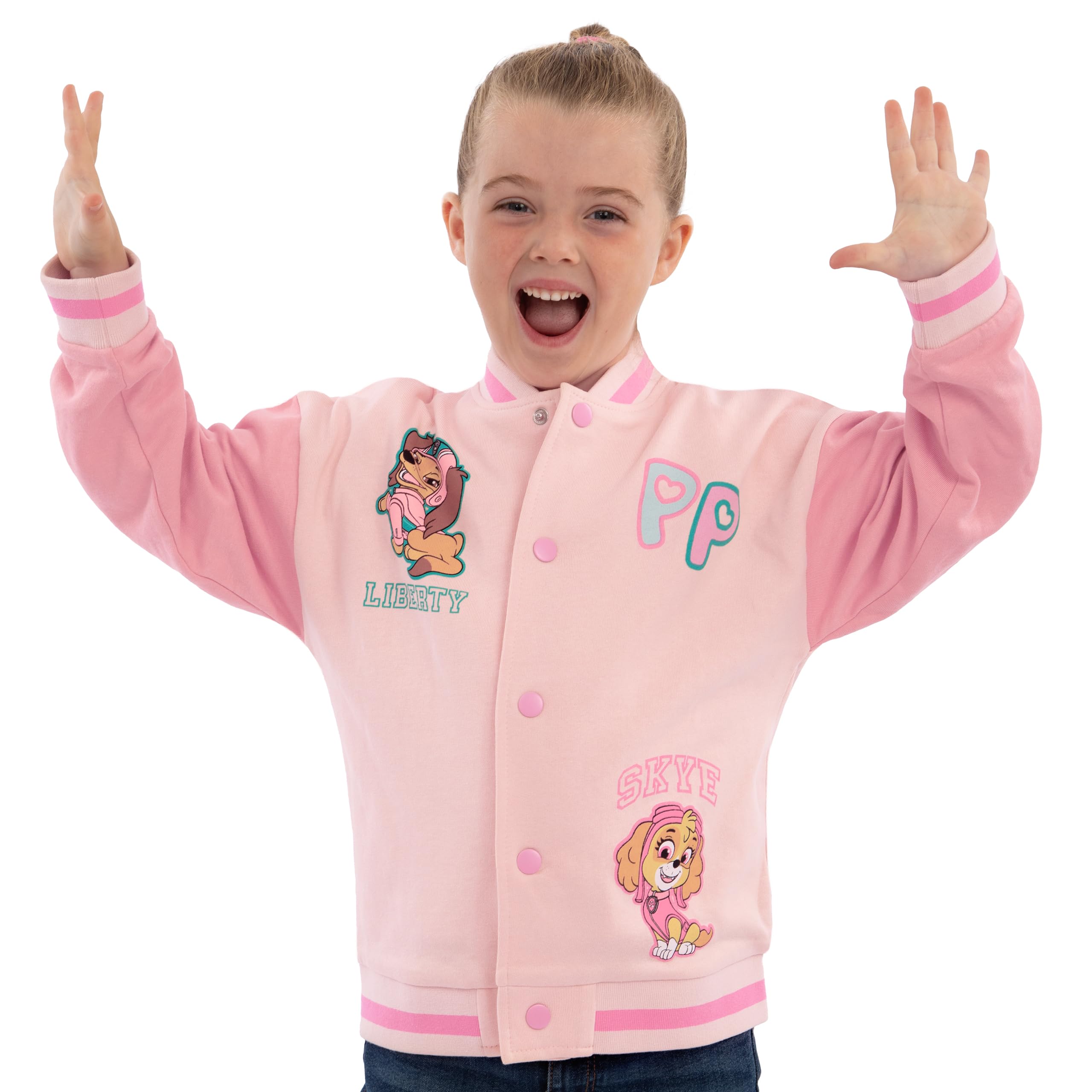 Blouson aviateur Pat'Patrouille, Veste Universitaire Everest Et Skye Pour Filles, Veste En Coton Filles