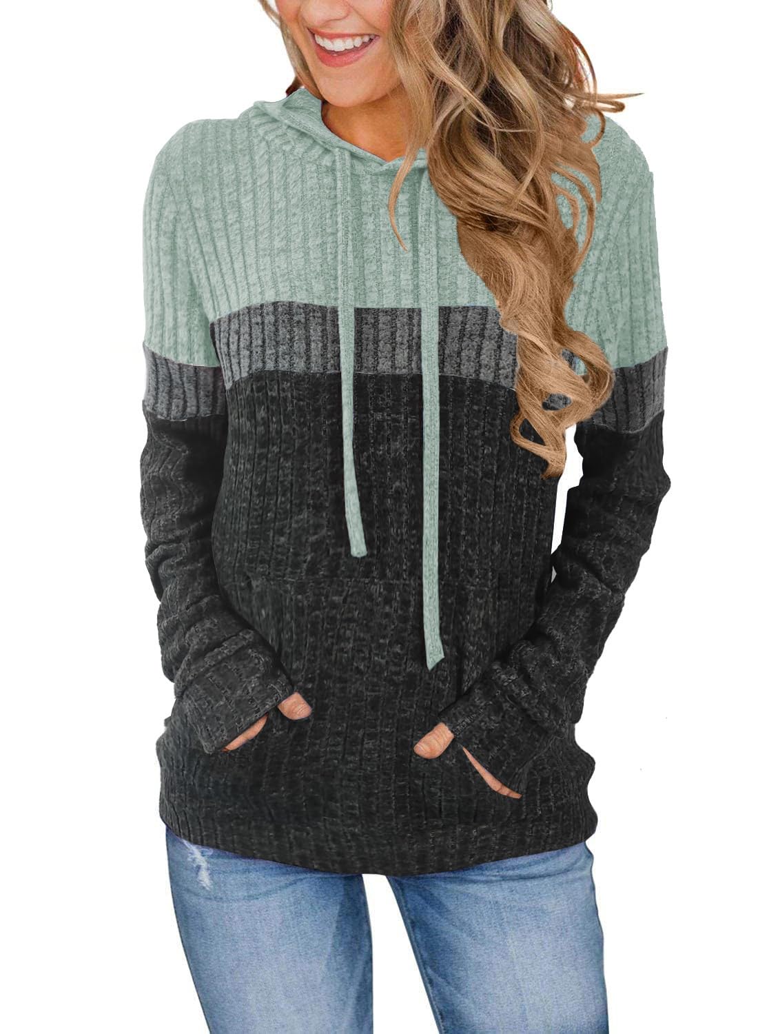 Lylinan Womens Cozy Textured Sweaters Fall Fashion Hoodies Trendy Outfits S-XXL