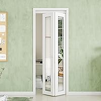 Vista 8 de Puerta doblada, puerta de armario con panel de vidrio esmerilado individual, para apertura de puerta de 30 x 80 pulgadas, adecuada para armarios e