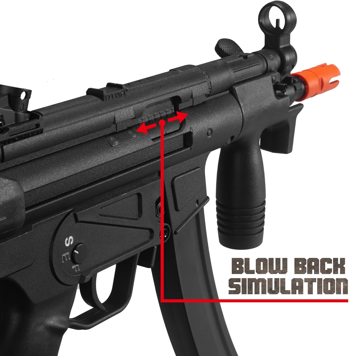 MP5K viser blowback-simuleringsfunktionen