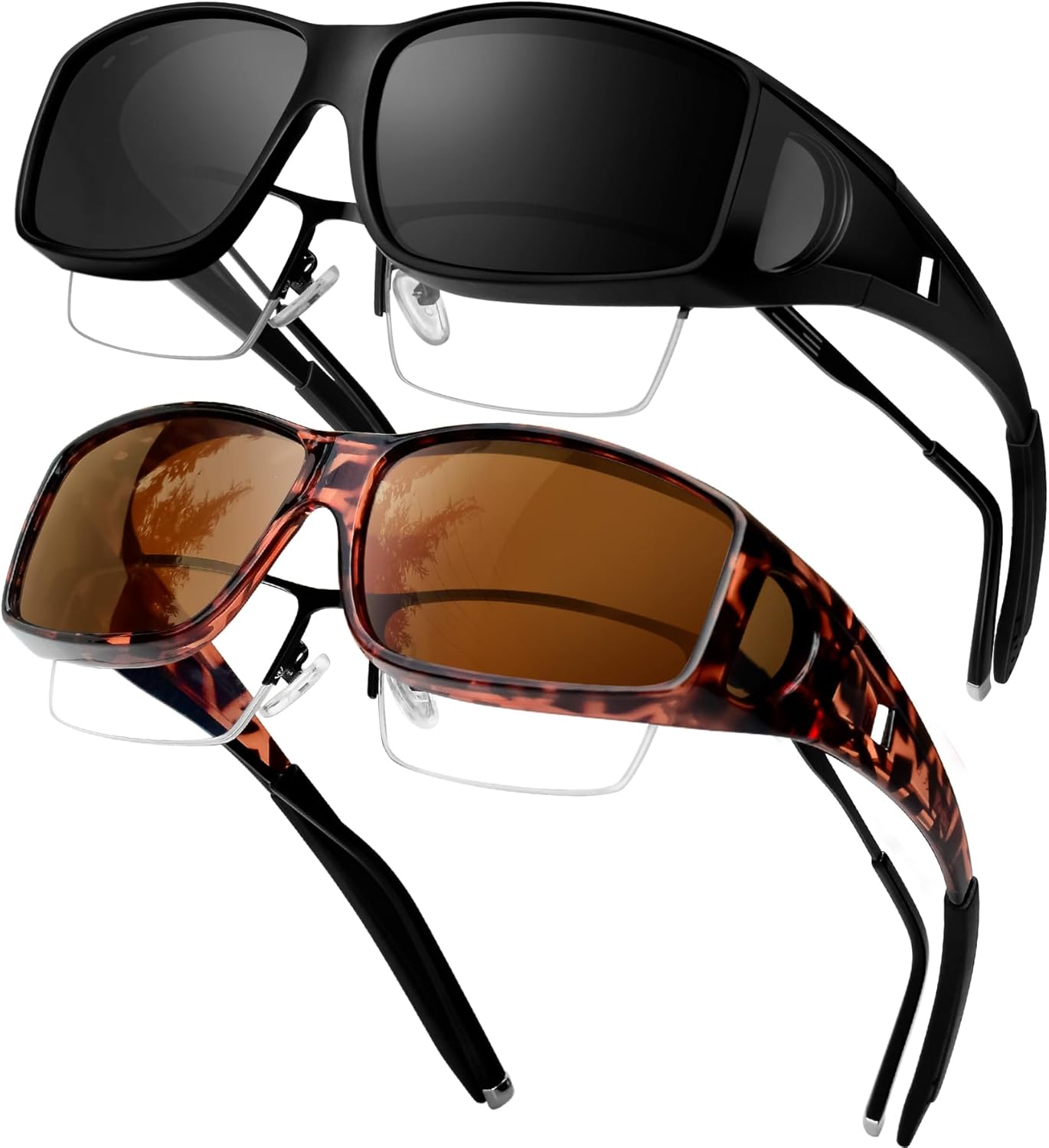 KANASTAL Fit Over Glasses for Men Women Polarized UV400 Protection Fashion Wrap Around Shades