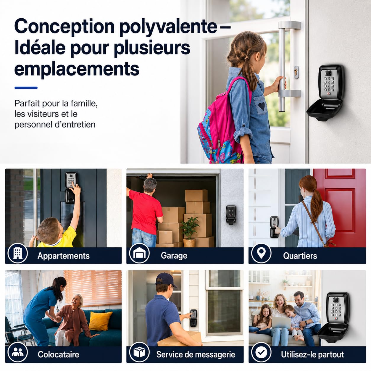 LDS® Boite à Clefs Sécurisée Extérieure – Approuvée par la Police – Coffre à Clés Étanche avec Code Réinitialisable à 12 Chiffres – Grand Rangement pour Clés de Rechange – Idéale pour Maison, V3