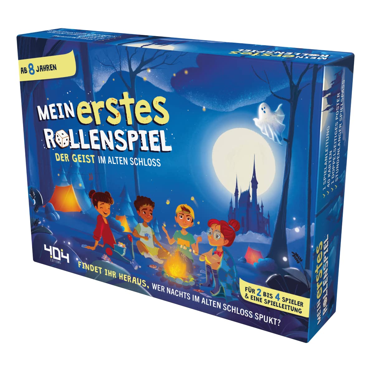 404 Editions, Mein erstes Rollenspiel: Der Geist im Alten Schloss, Kinderspiel, Rollenspiel, 2-4 Spieler, Ab 8+ Jahren, 90+ Minuten, Deutsch
