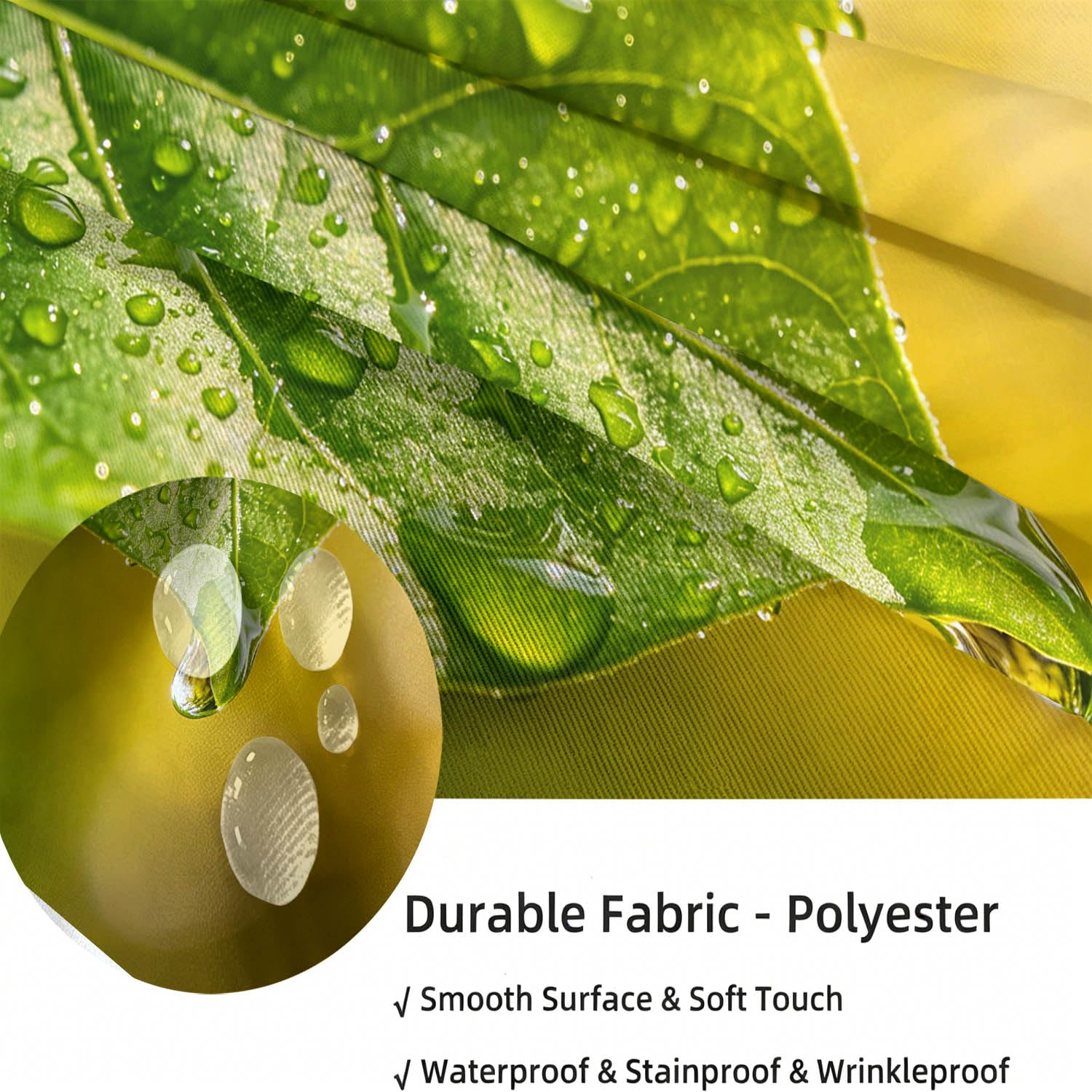 Tovaglia Rettangolare 140x300 cm Foglie Verdi Poliestere